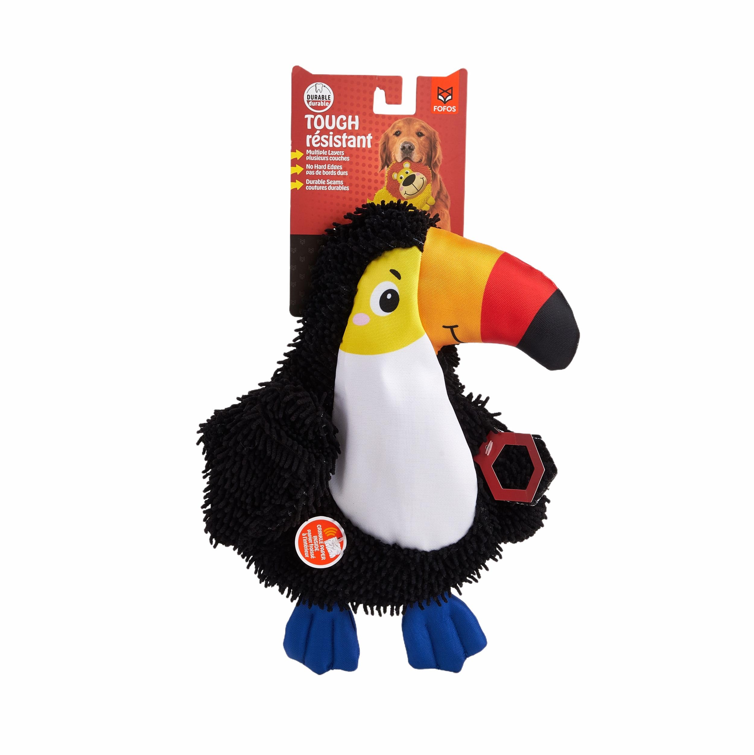 BarkButler x FOFOS Stuffing Free Crinkle Tough Dog Toy Bird  Plush & Squeaky Toys for Dogs, Dog Toys for Large Dogs (530kgs) 