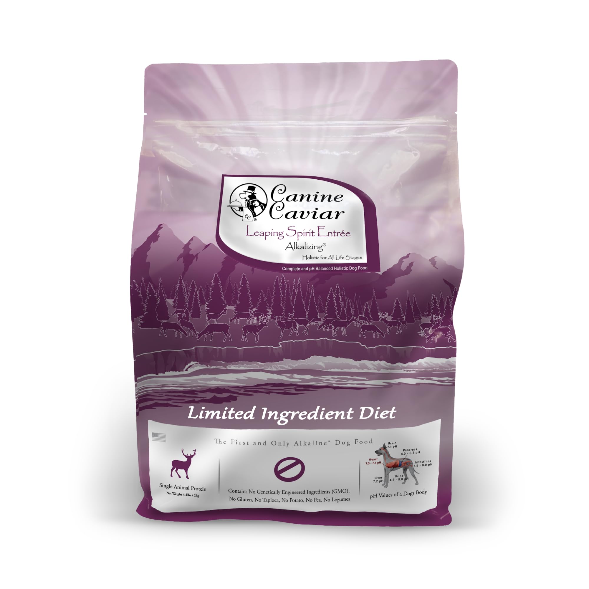 Canine Caviar - Leaping Spirit: Venison & Pearl Millet Alkaline Dry Dog Food, Limited Ingredients, Gluten-Free, Based on Science