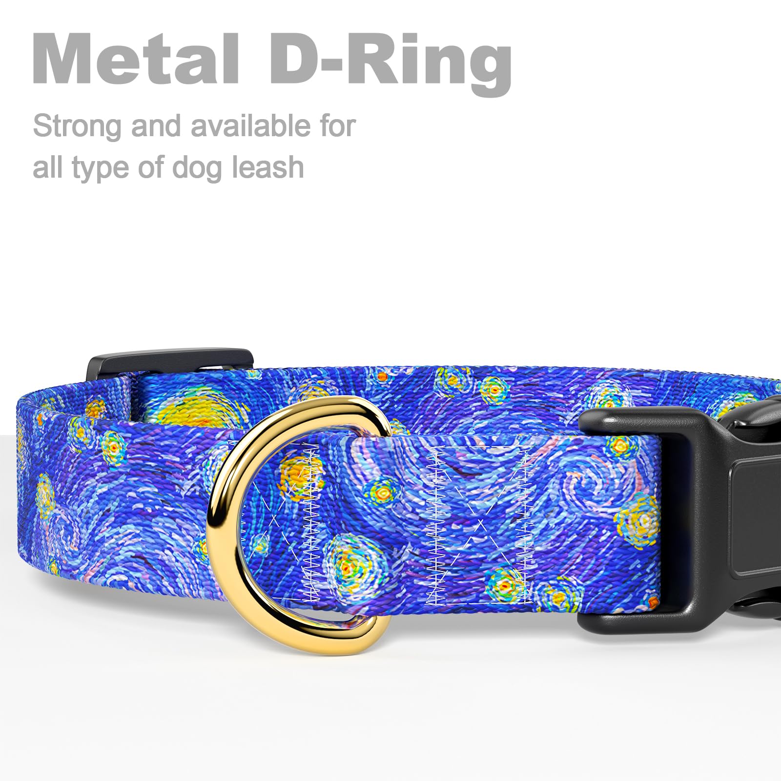 Rnivvi Dog Collar For Large Dogs, Cute Heavy Duty Adjustable Puppy Collar With Quick Release Buckle For Boy Girl & Female, Pet A