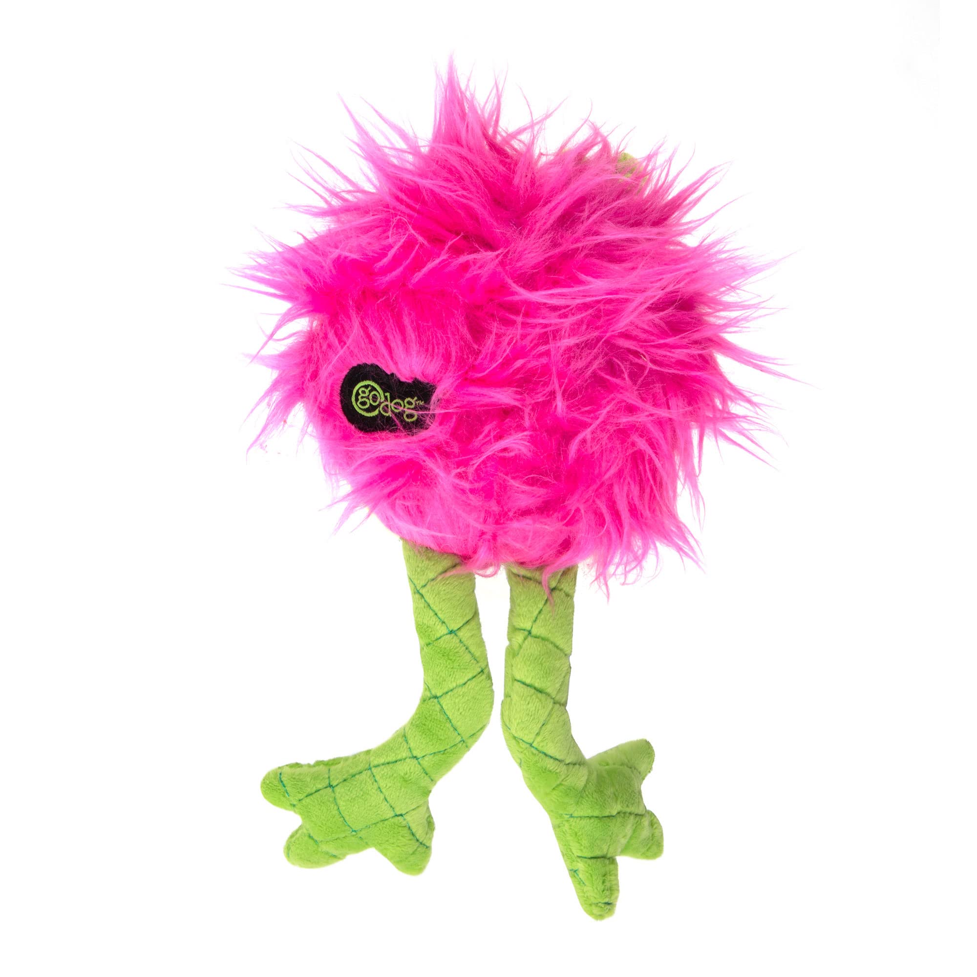 goDog PlayClean Germs Squeaky Plush Dog Toy with Odor-Eliminating Essential Oils, Chew Guard Technology - Lime, Small