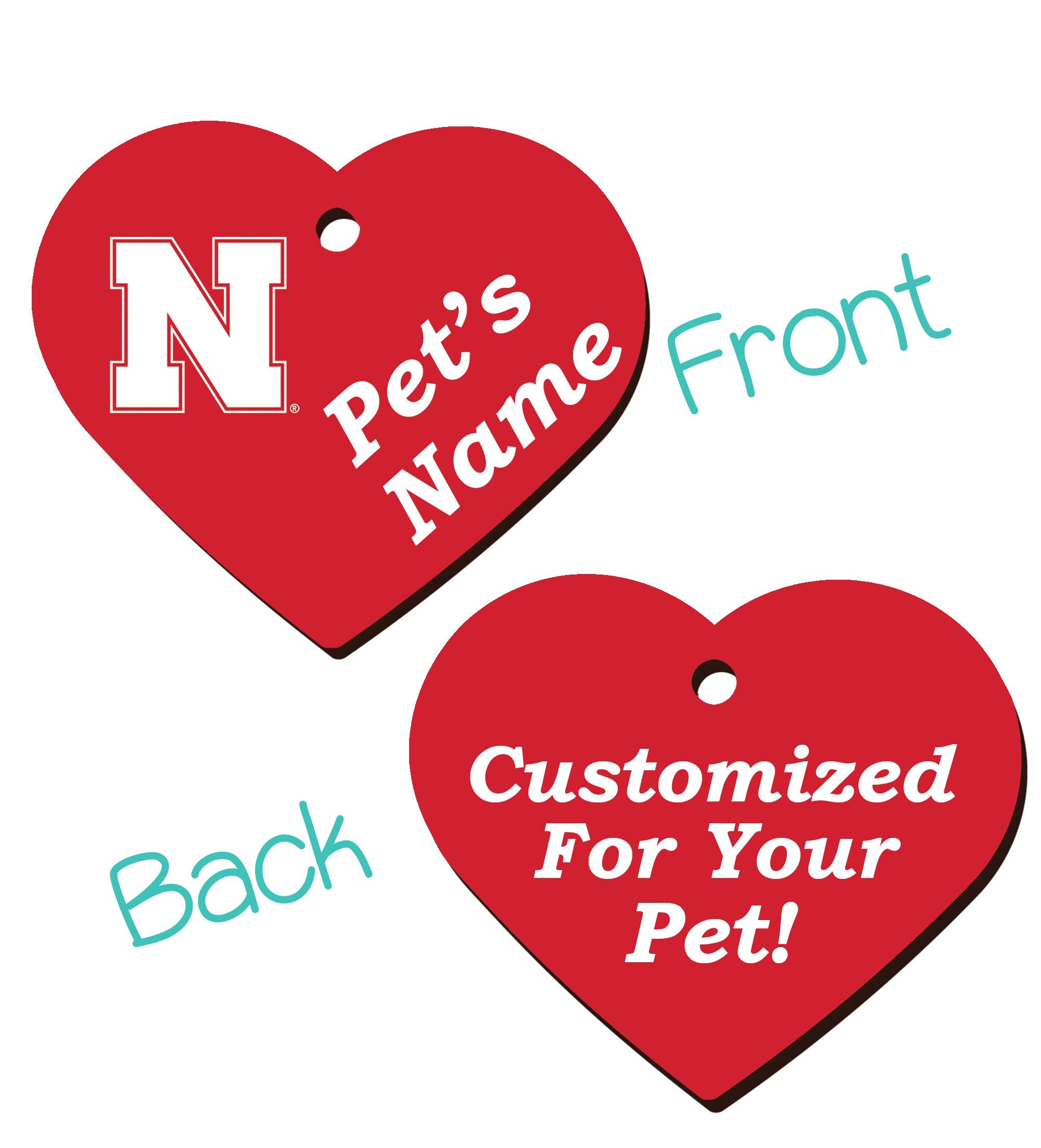 Ncaa Officially Licensed Pet Id Tag For Dogs & Cats Personalized For Your Pet (Nebraska)