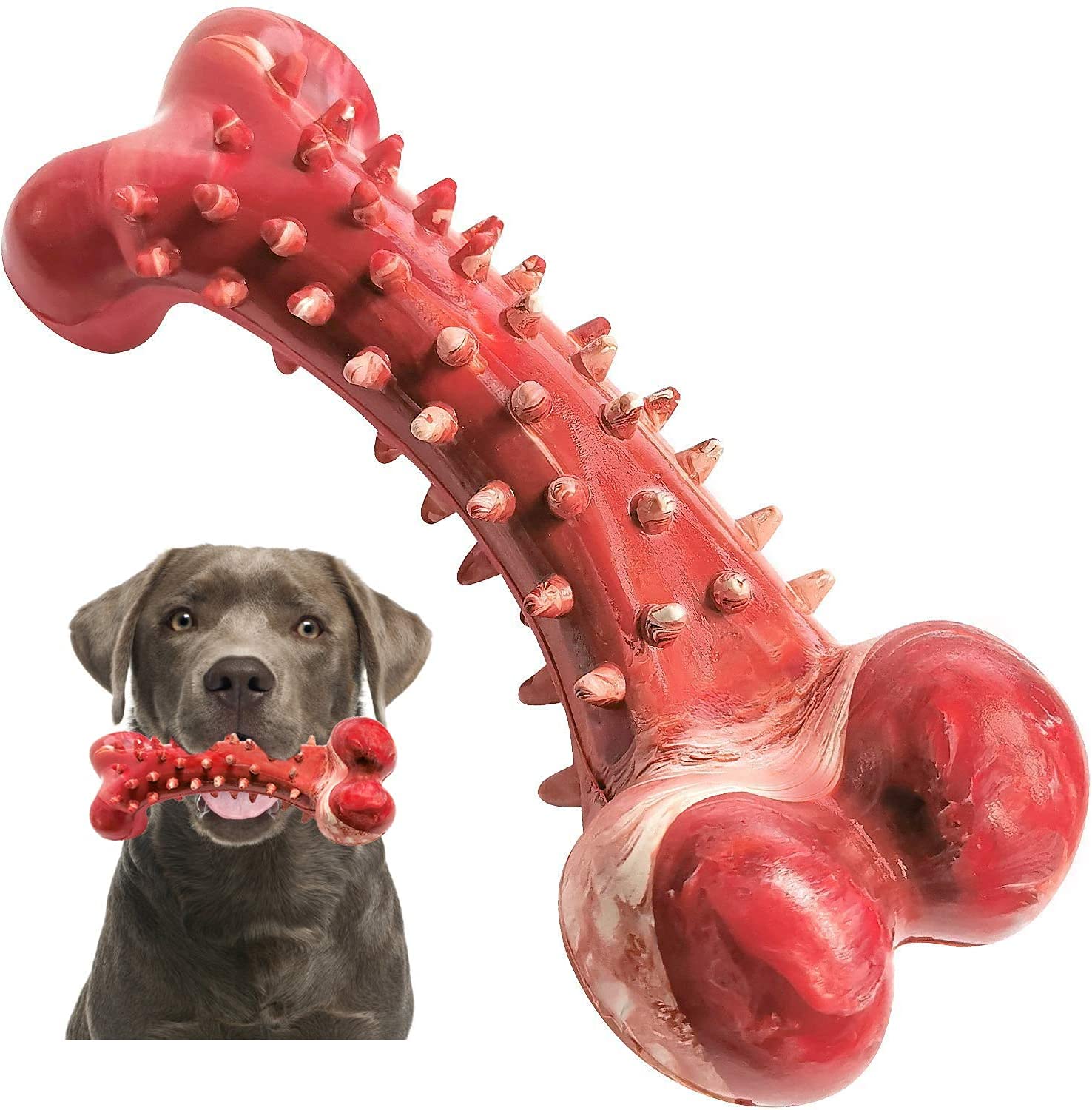 Kutkut Dog Chew Toys For Aggressive Chewers Large Breed, Rubber Dog Bones Long Lasting Interactive Durable Dog Toys For Large Me