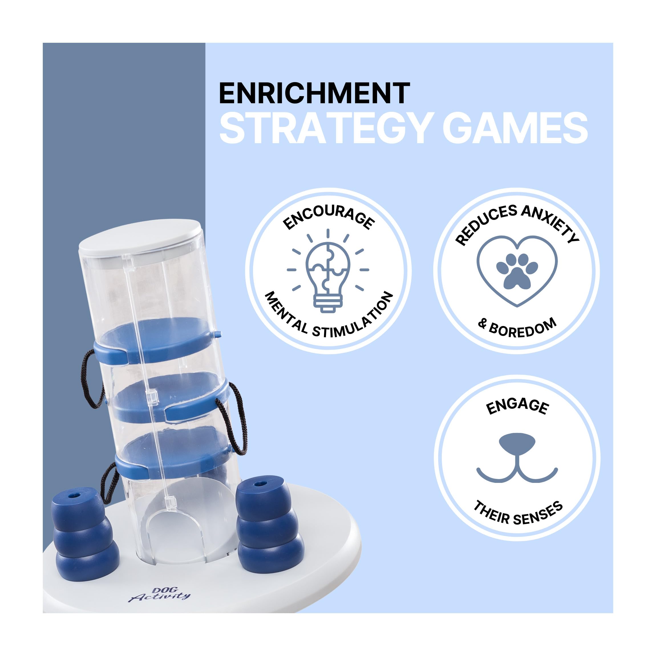 TRIXIE gambling Tower Strategy game, Intermediate Dog Puzzle Toy, Level 2 Activity, Treat Puzzle, Interactive Play, Enrichment