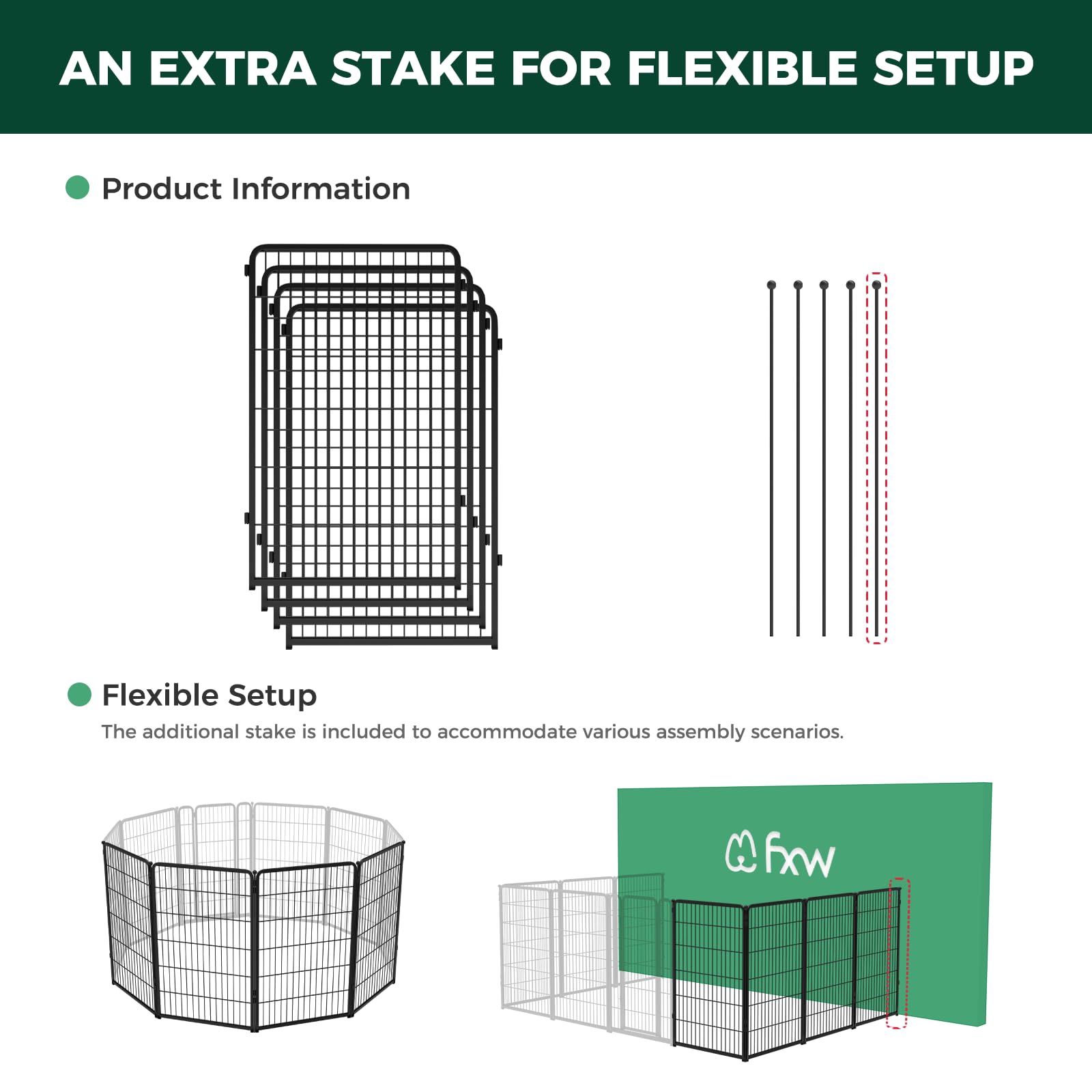 Fxw Homeplus Indoor Dog Playpen - Stress-Free And Safe Play, 45 Inch 4 Panels For Large Dogs, Black│Patented