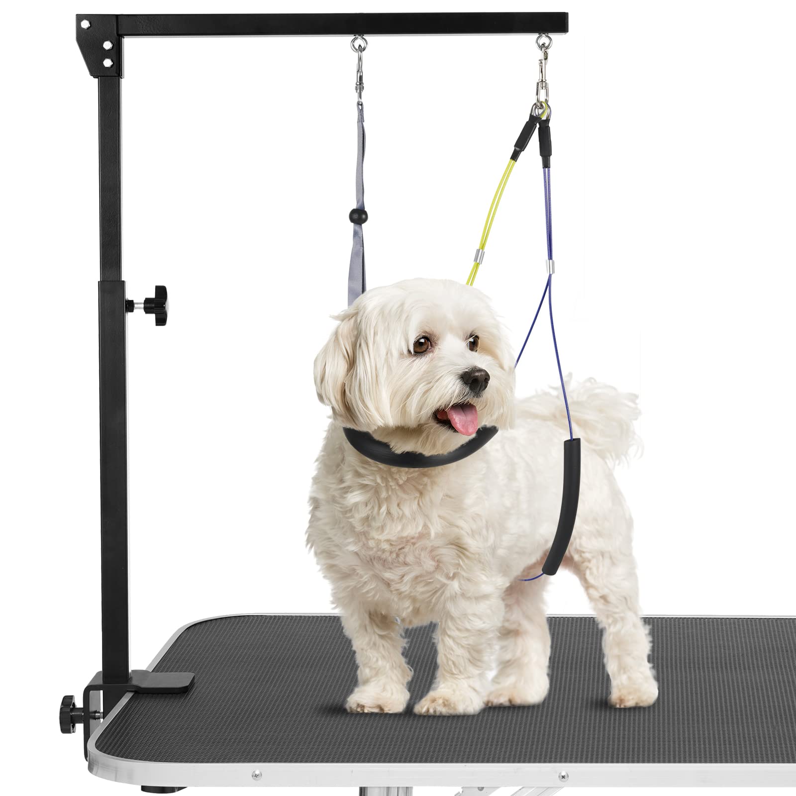 Adjustable Dog Grooming Arms With Anti-Slip Powerful Metal Clamp,Portable Pet Grooming Arm For Table With 1 Loop Noose & Two No 