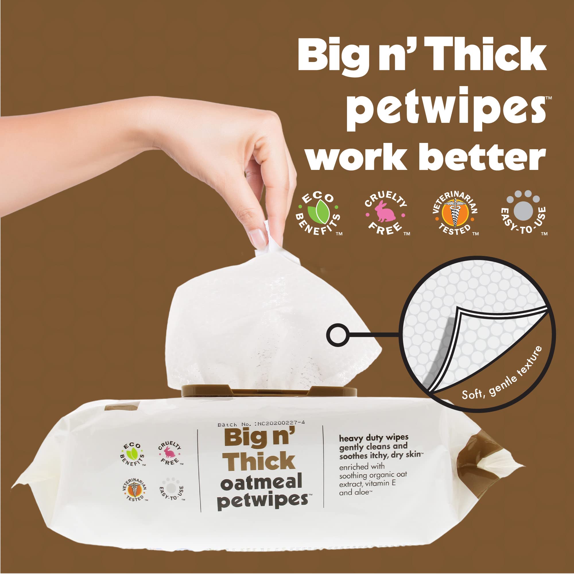 Petkin Pet Wipes for Dogs & Cats - Oatmeal, 200 Large Wipes, Soothes Itchy Skin & Cleans Ears, Face, Body, and Eye Area - 2