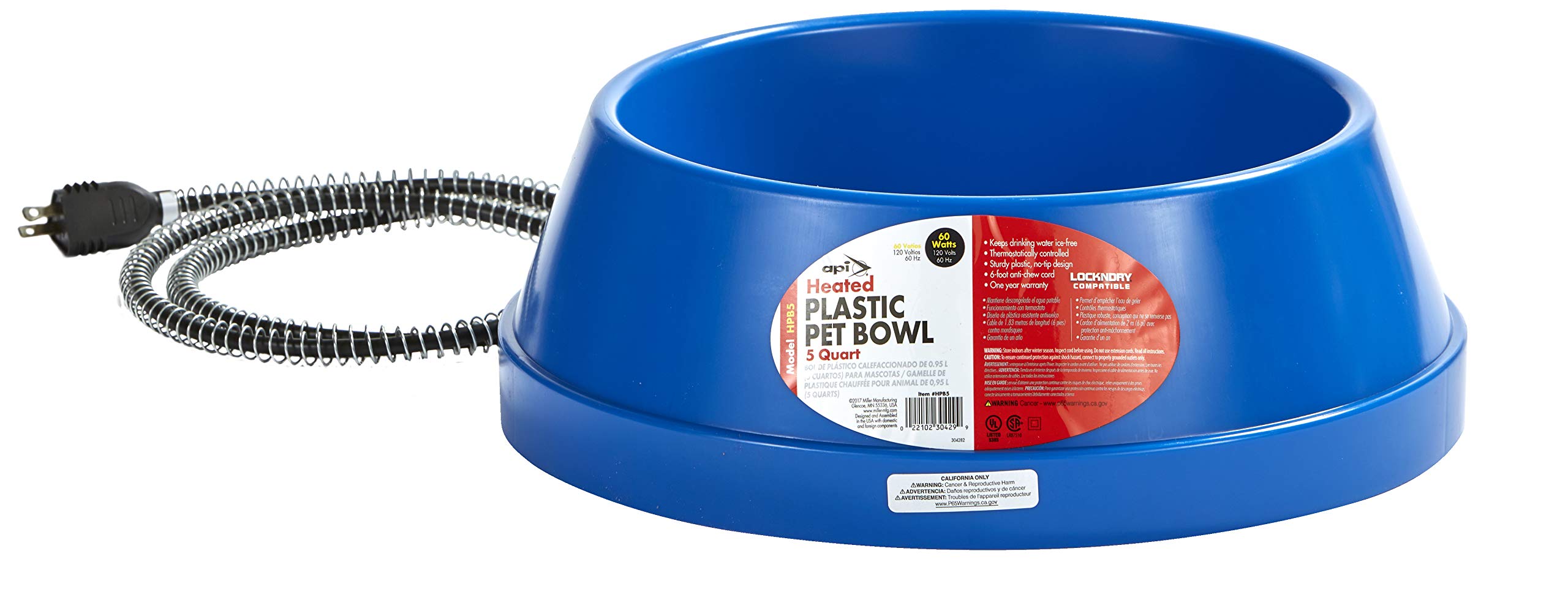 BOWL PET HEATED PLAS 5QT(Pack of 1)