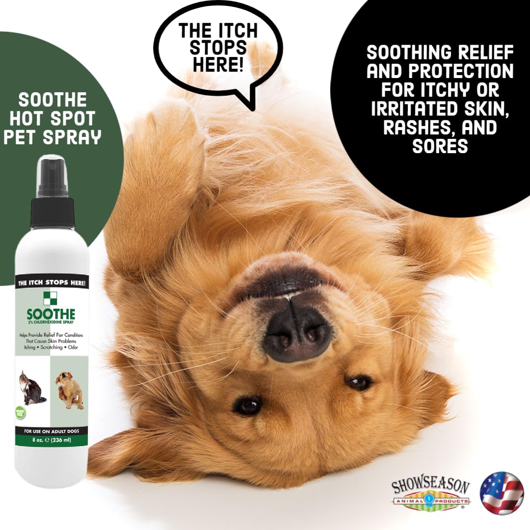 Soothe Hot Spot Pet Spray for Dogs & Cats 8 oz. | Helps Relieve Inflammation, Itchy Skin, Hot Spots & Skin Irritations | Made in