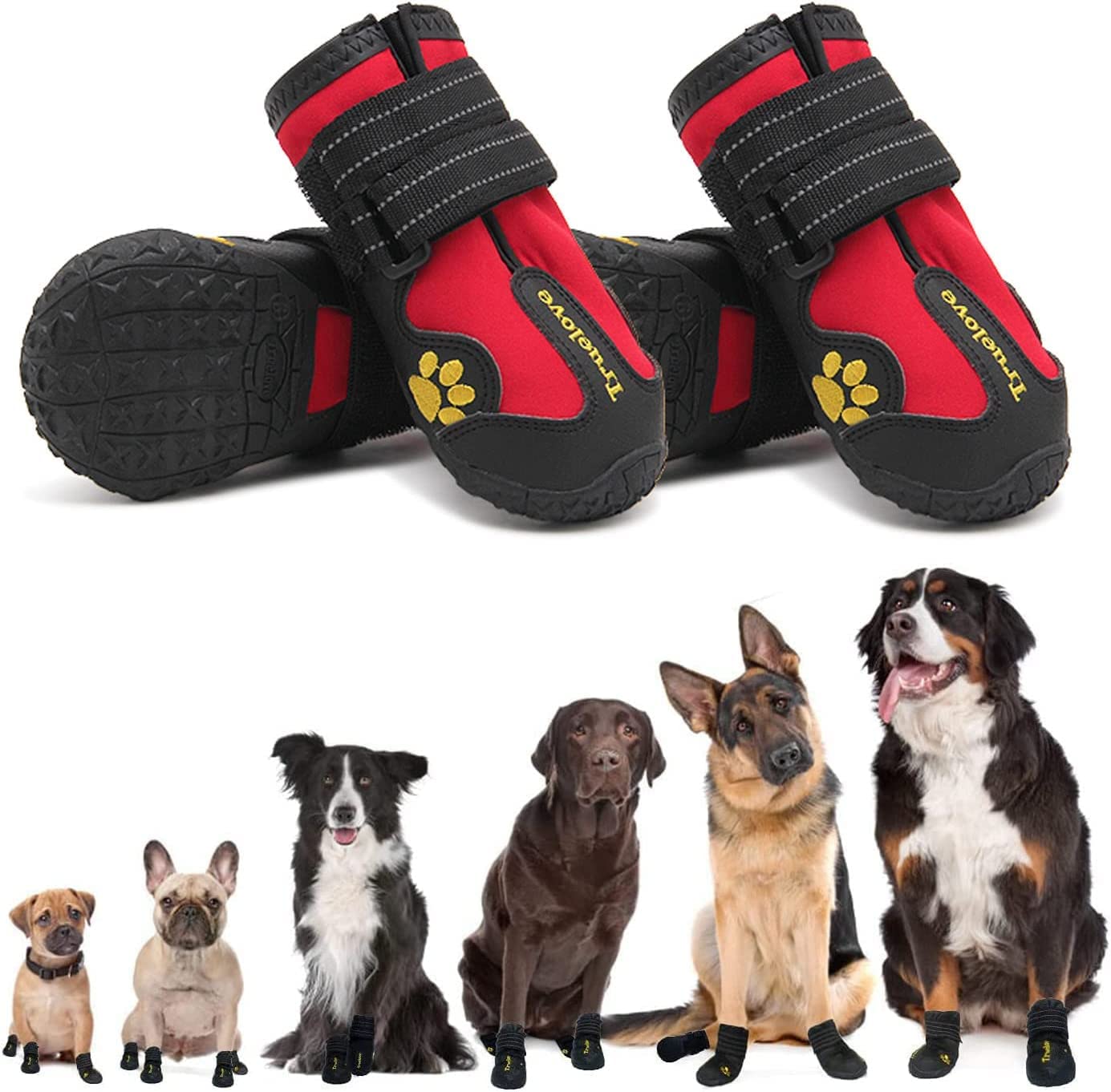 Expawlorer Anti-Slip Dog Shoes - Winter Booties With Reflective Straps, Waterproof Rain Boots For Small Dogs, Paw Protectors For