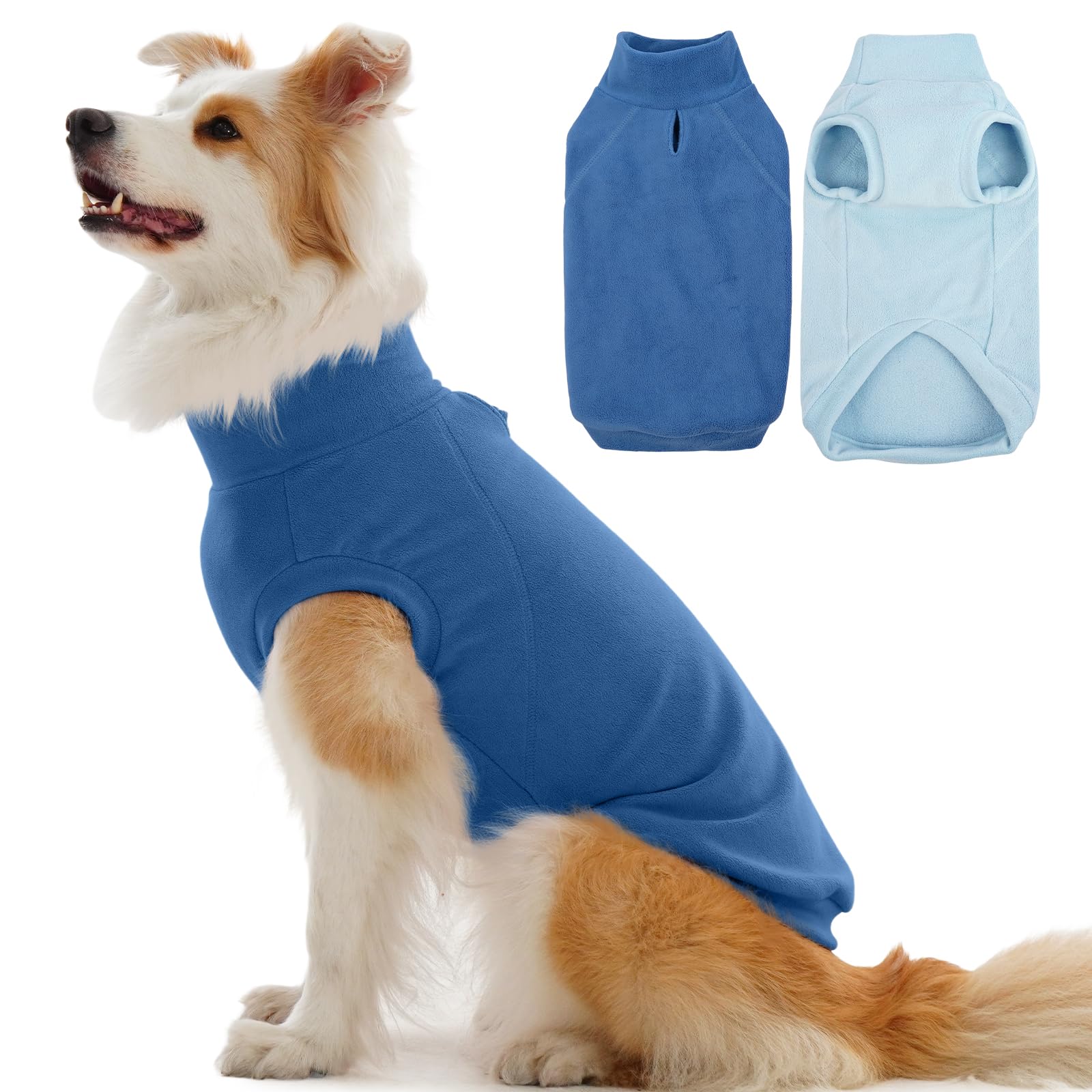 IECOii 2 Pack Fleece Doberman Sweater for Dog - Warm Winter Fleece Vest, Comfortable Coats for Outdoor, Stretchy Pet Sweatshirt 