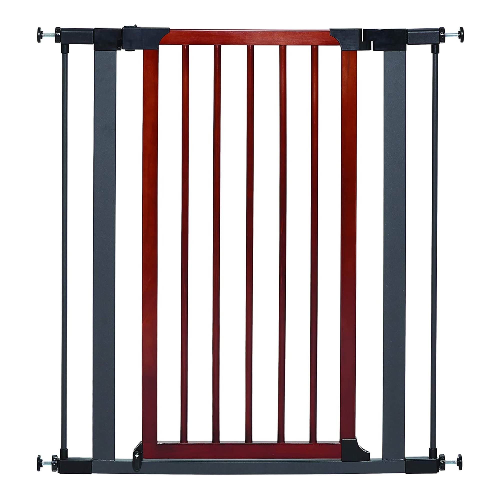MidWest Homes for Pets 39-Inch Tall Pet Gate with Textured Graphite Frame and Decorative Wood Door, Expands to 38 Inches Wide, I