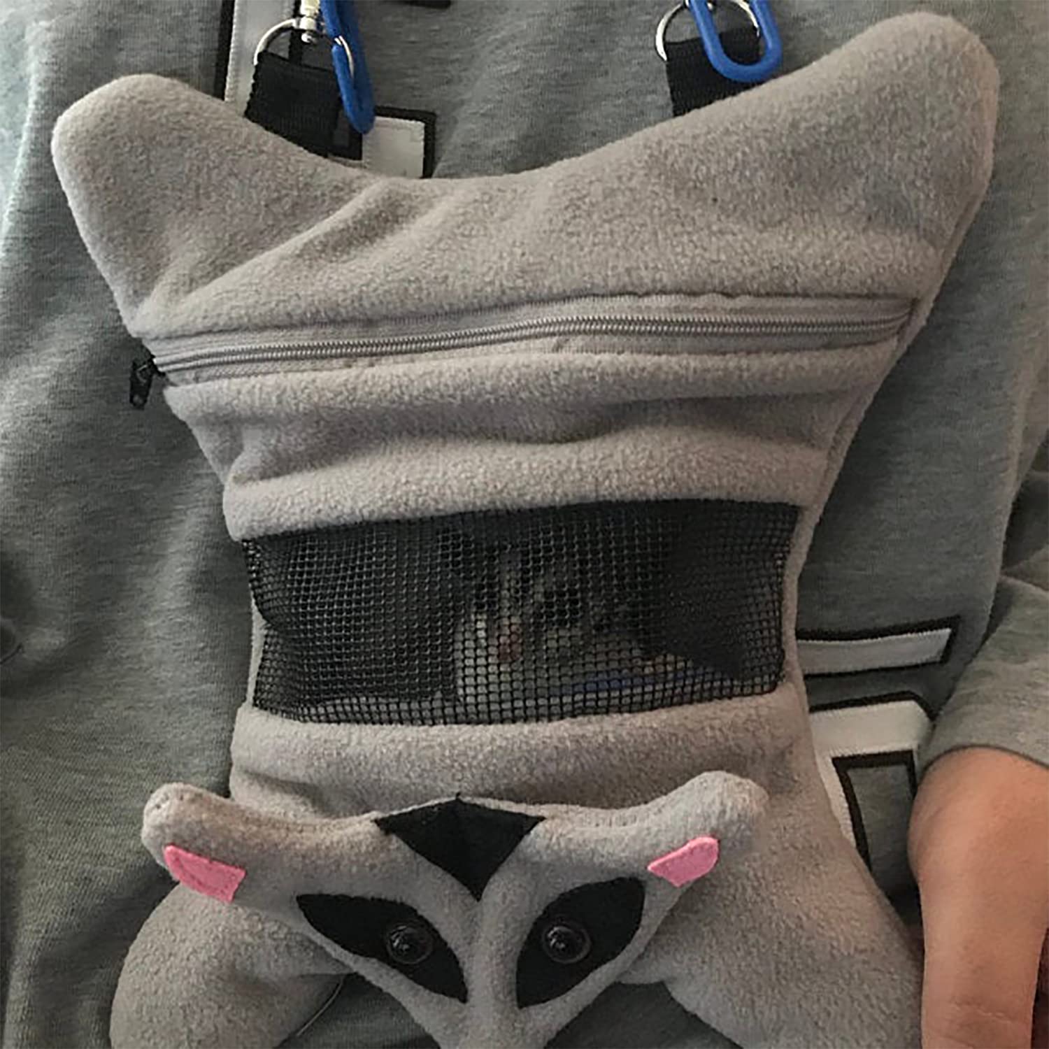 Exotic Nutrition Glider Bonding Pouch - Fleece, Gray, 8" x 7.5" for Small Animals like Sugar Gliders, Rats, Ferrets, and More