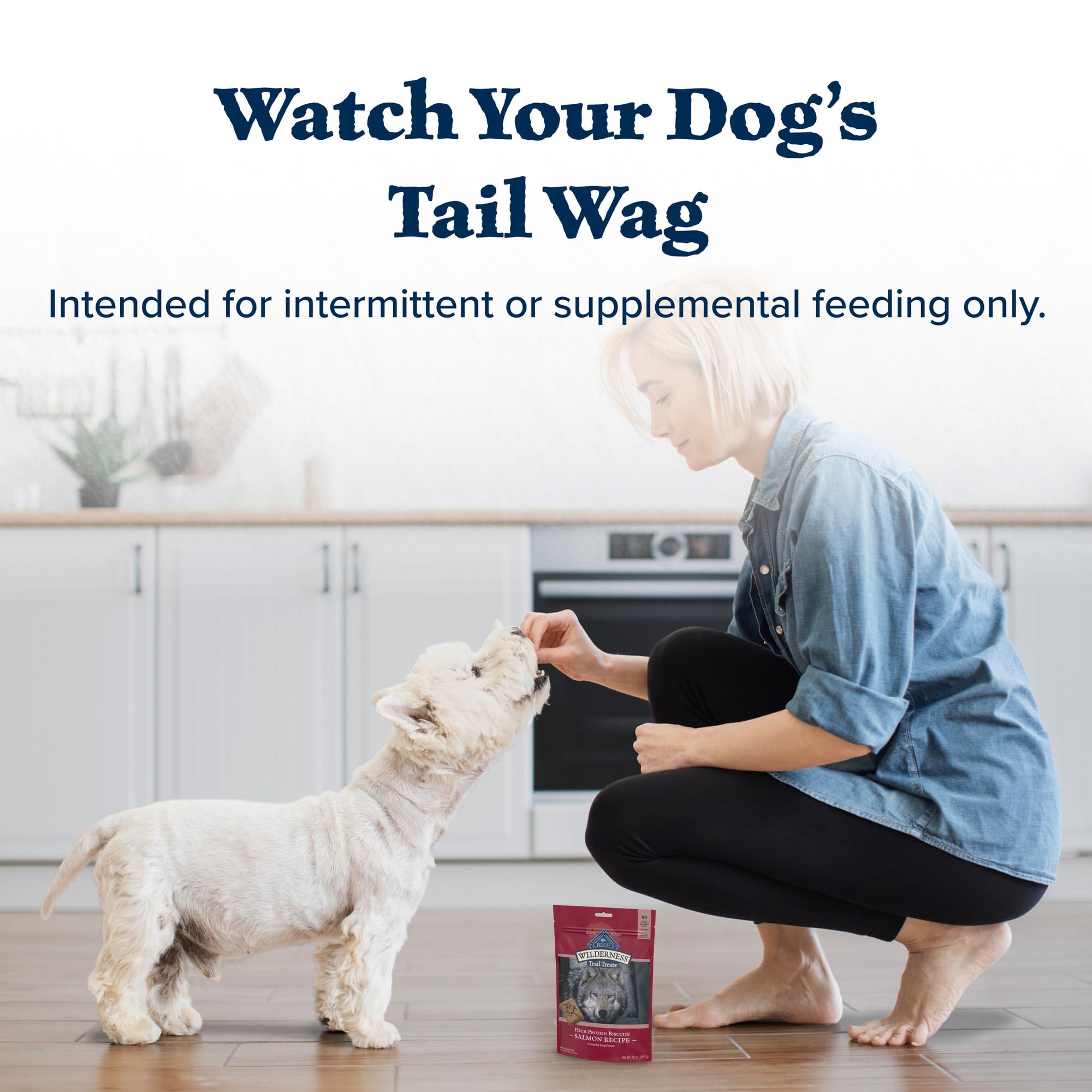 Blue Buffalo Wilderness Trail Treats High Protein Grain Free Dog Biscuits Crunchy Dog Treats, Salmon Recipe, 10-oz Bag