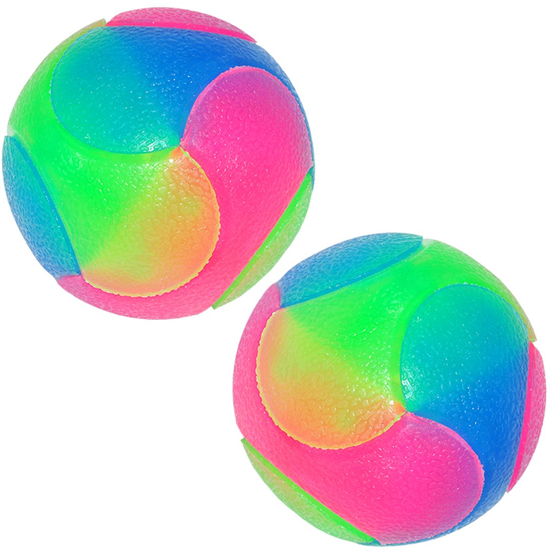 Fineinno 2Pcs Light Up Dog Balls,Led Dog Ball,Glow In The Dark Dog Ball,Flashing Elastic Ball Pet Toys For Puppy, Cats, Dogs
