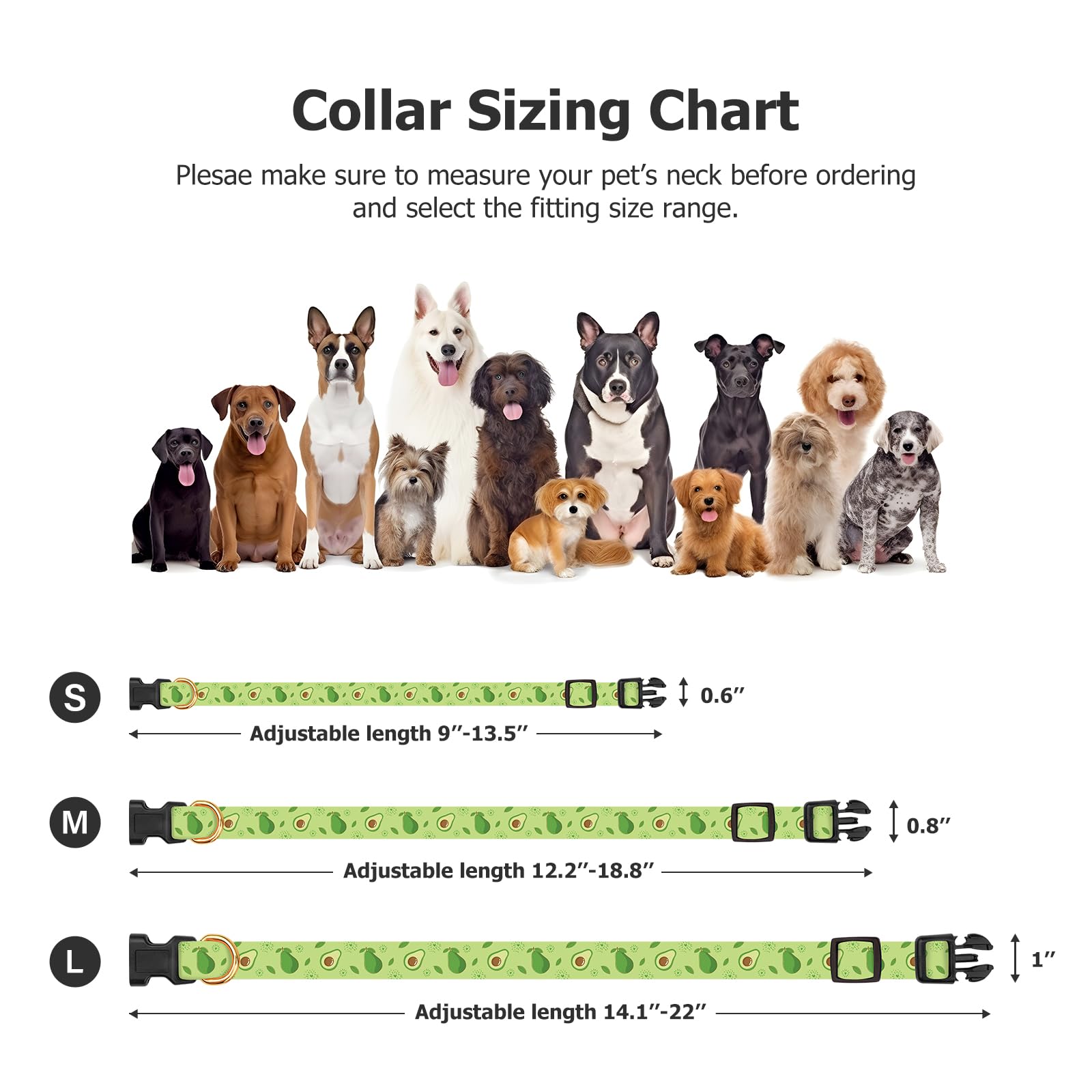 Handmade Dog Collar for Small Medium Large Dogs,Green Avocado with Pendant Fall and Winter Fashions Dog Collars,Ideal for Girl D