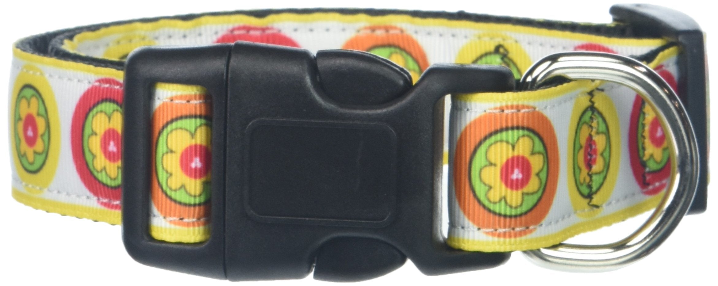 Pet Dog & Cat Nylon Collar or Leash, "Autumn Daisies" MD Collar