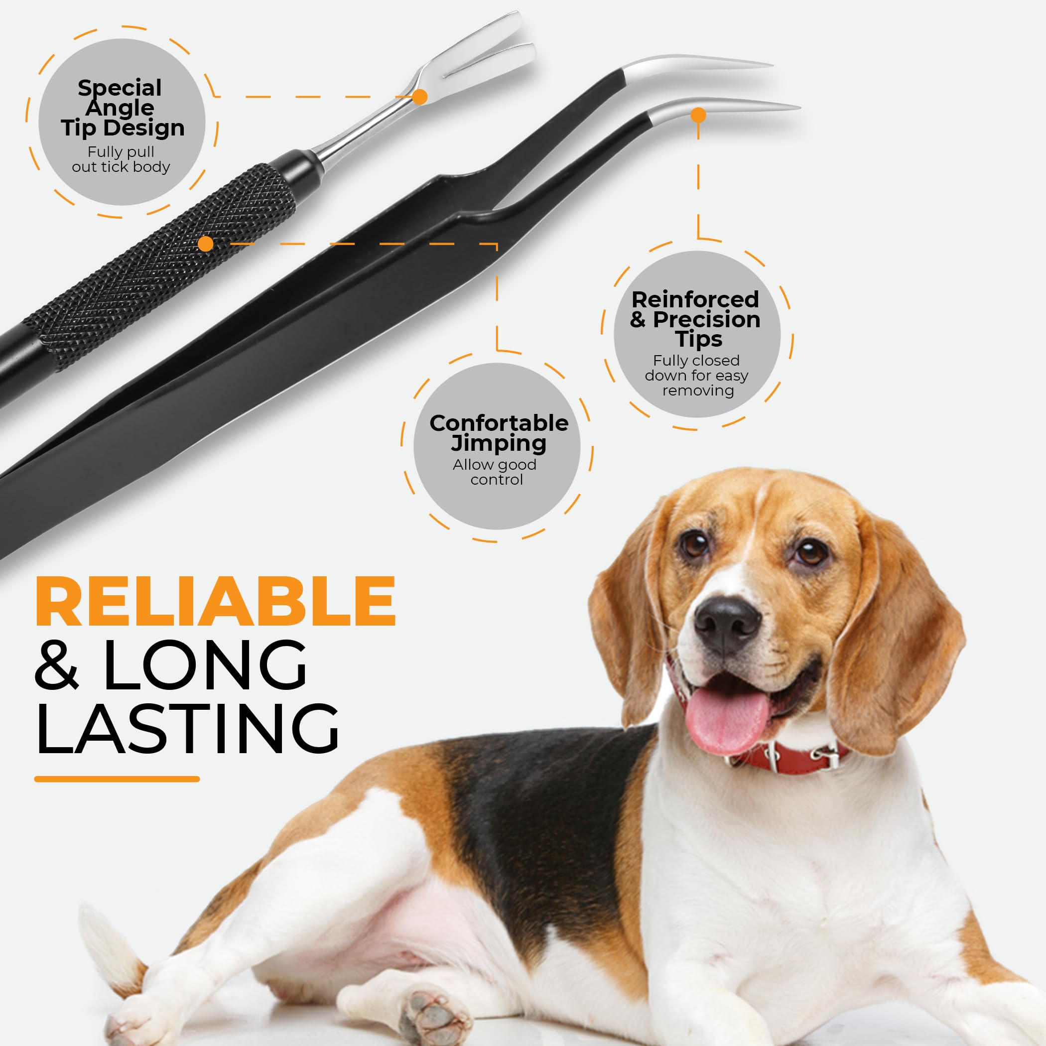 Akosn Premium Tick Removal Tool, Perfect Tick Remover For Dogs Cats &Humans, Safe Tick Control Puller, With Precision Fine Point