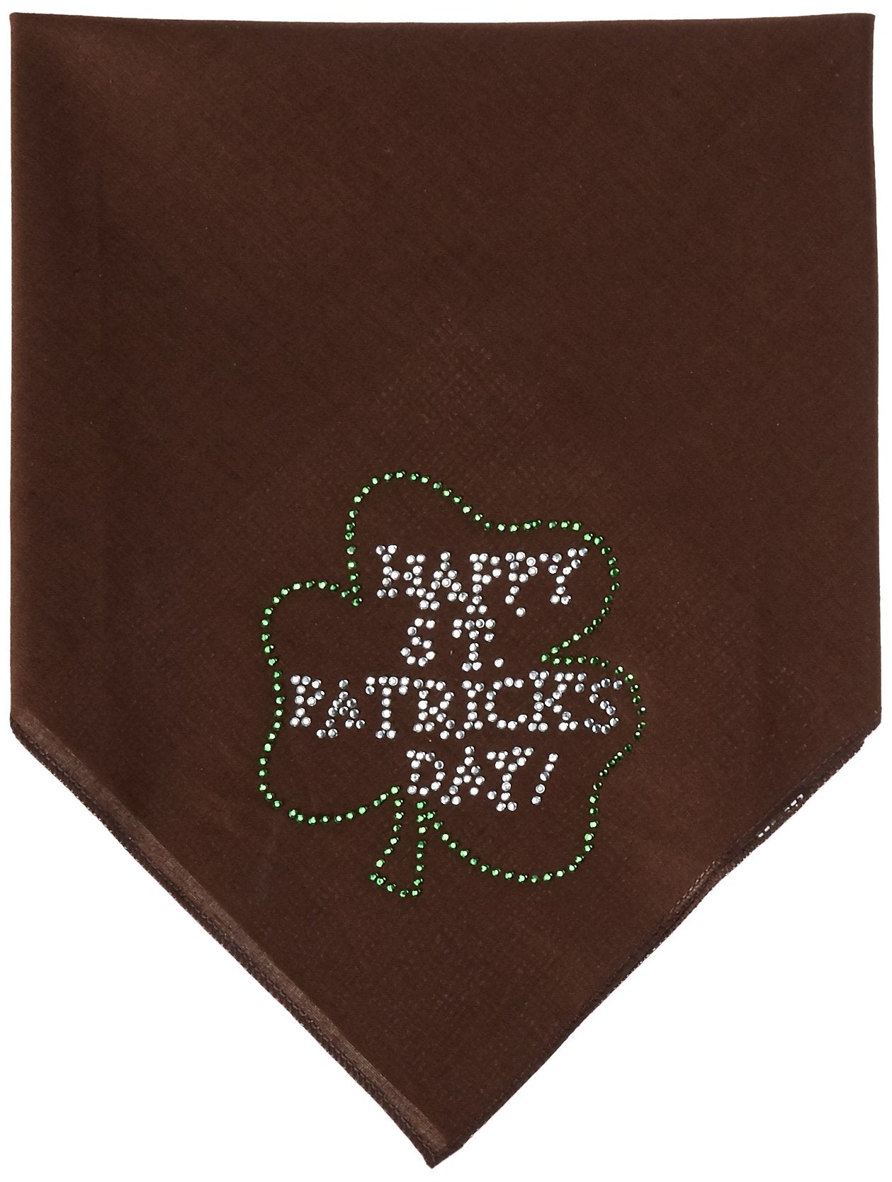 Mirage Pet Products Happy St. Patricks Day Rhinestone Bandana, Small, Cocoa