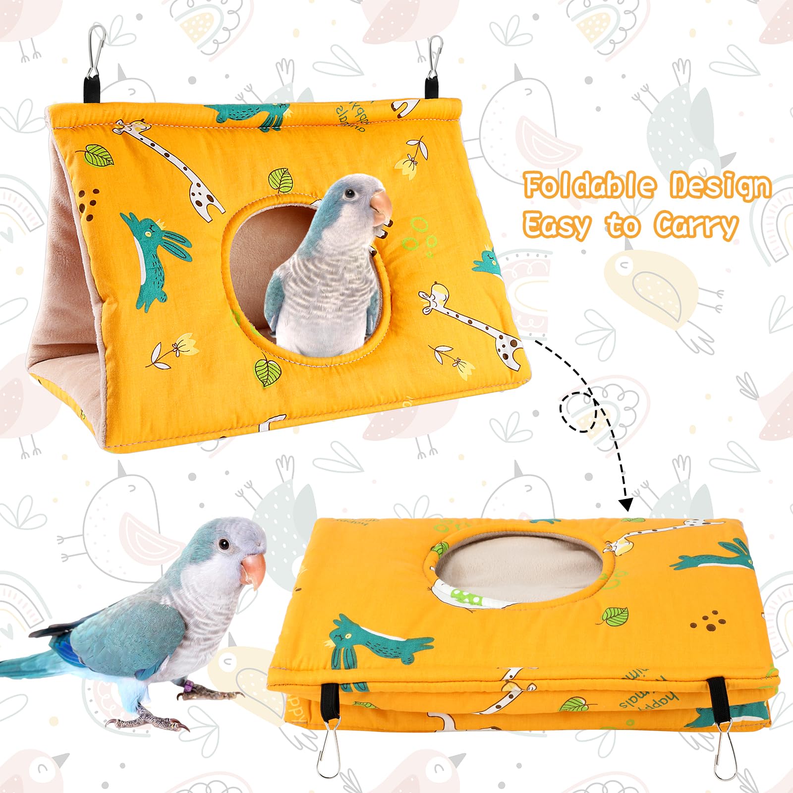 Rypet Winter Warm Bird Nest House - Hanging Hammock Velvet Shed Hut Cage Plush Fluffy Birds Hideaway Sleeping Bed Fuzzy For Afri