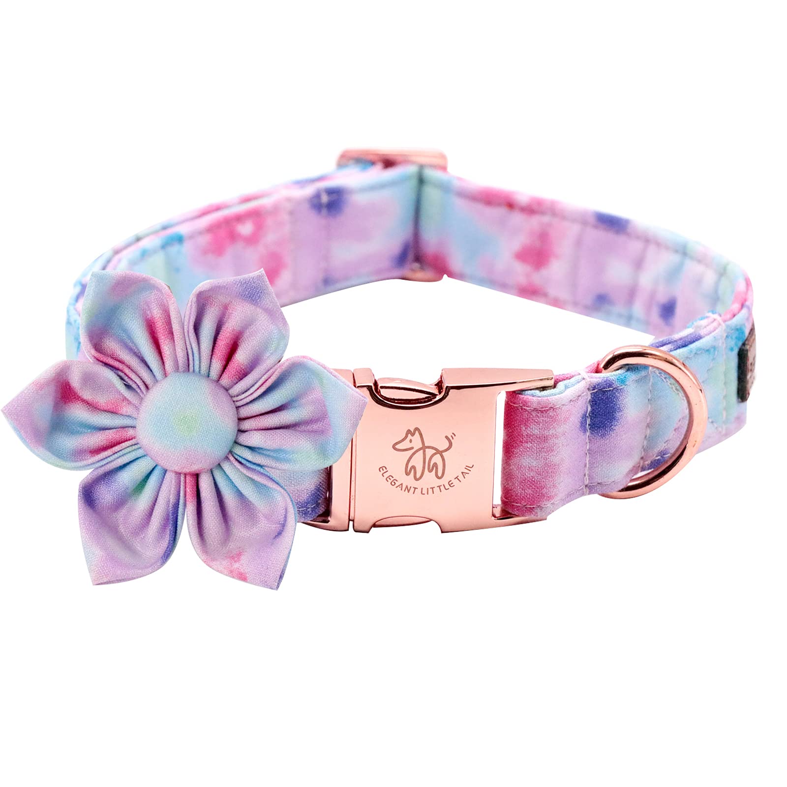 Elegant little tail Colorful Dog Collar for Female or Male Dogs, Flower Pet Collar Adjustable Dog Collars Gift for X-Small Dogs 