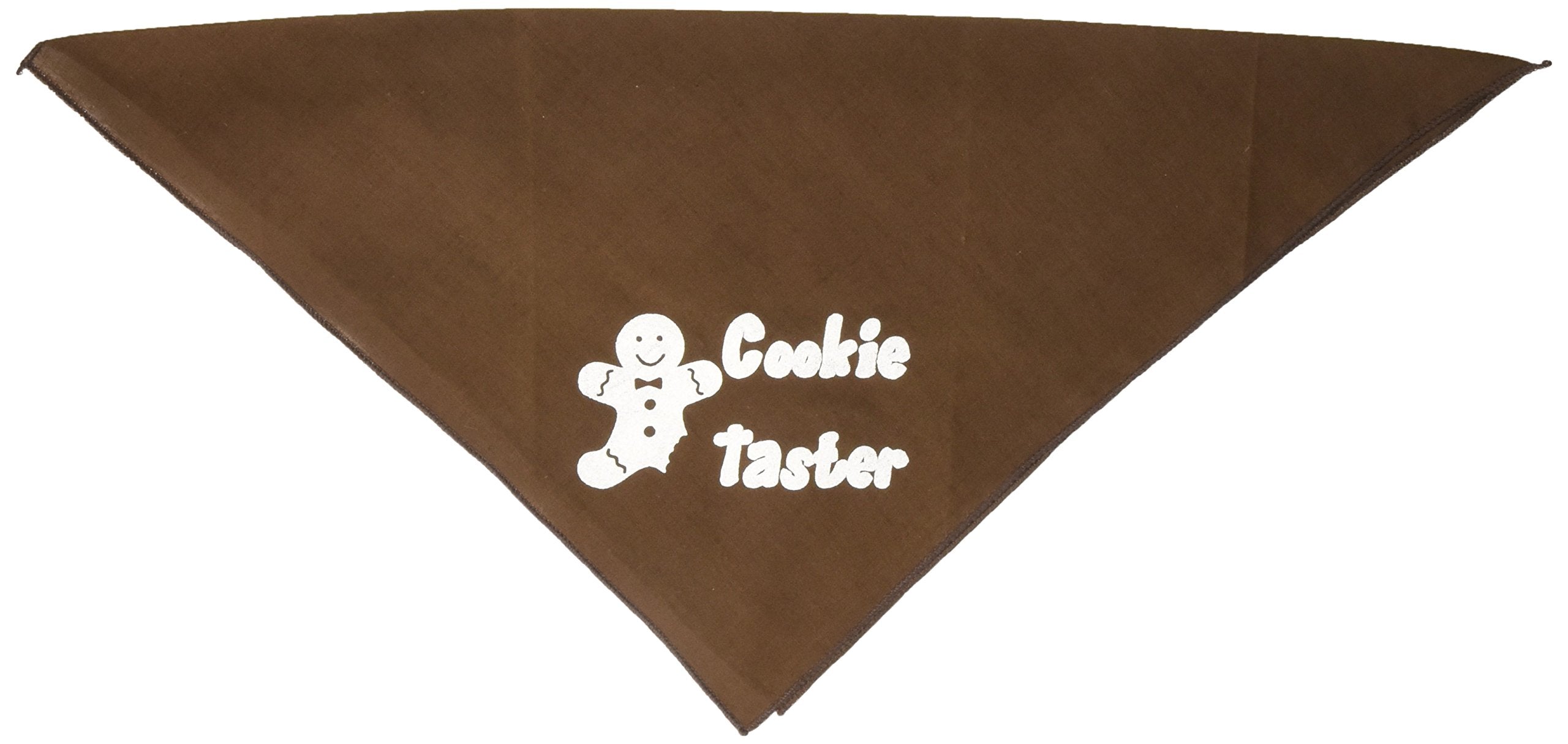 Christmas Pet and Dog Bandana Screen Printed, "Cookie Taster" Cocoa Small