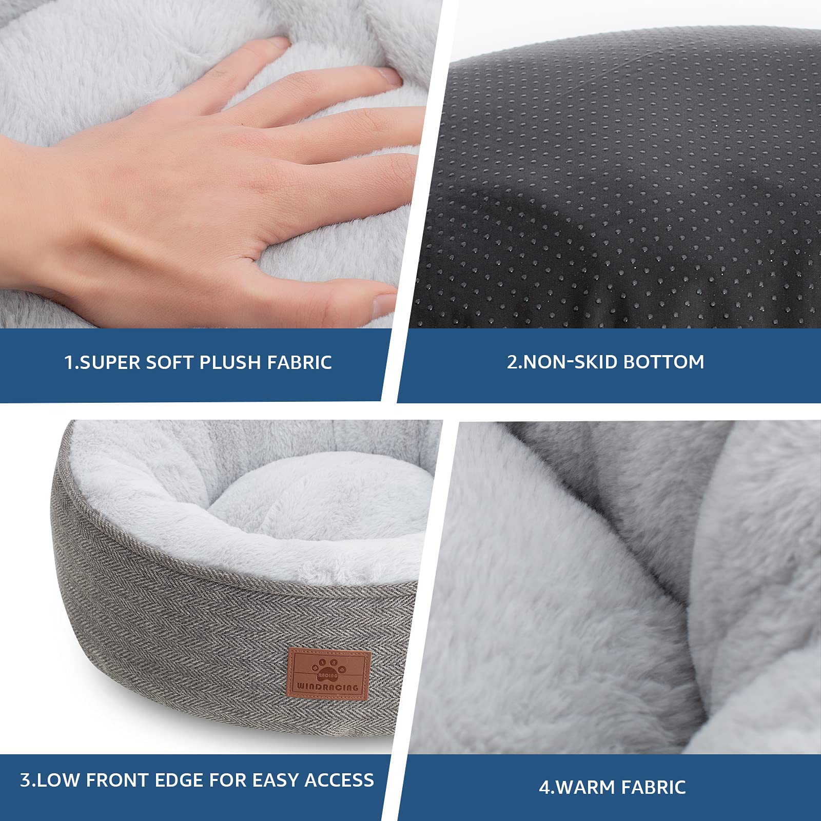 Cat Beds For Indoor Cats,Small Dog Bed,Cuddler Dog Beds,Calming Dog Bed Donut,Soft Anxiety Cozy Pet Beds,Puppy Bed For Small/Med