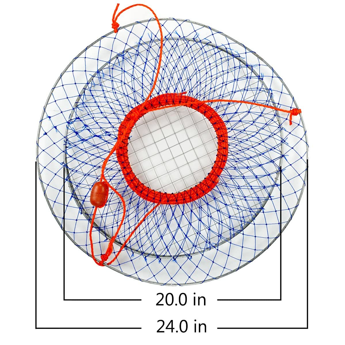 Palmyth Wire Grid Bottom Crab Nets Two Ring Crab Kit with Harness and Bait Clip 24    X 20    X 12