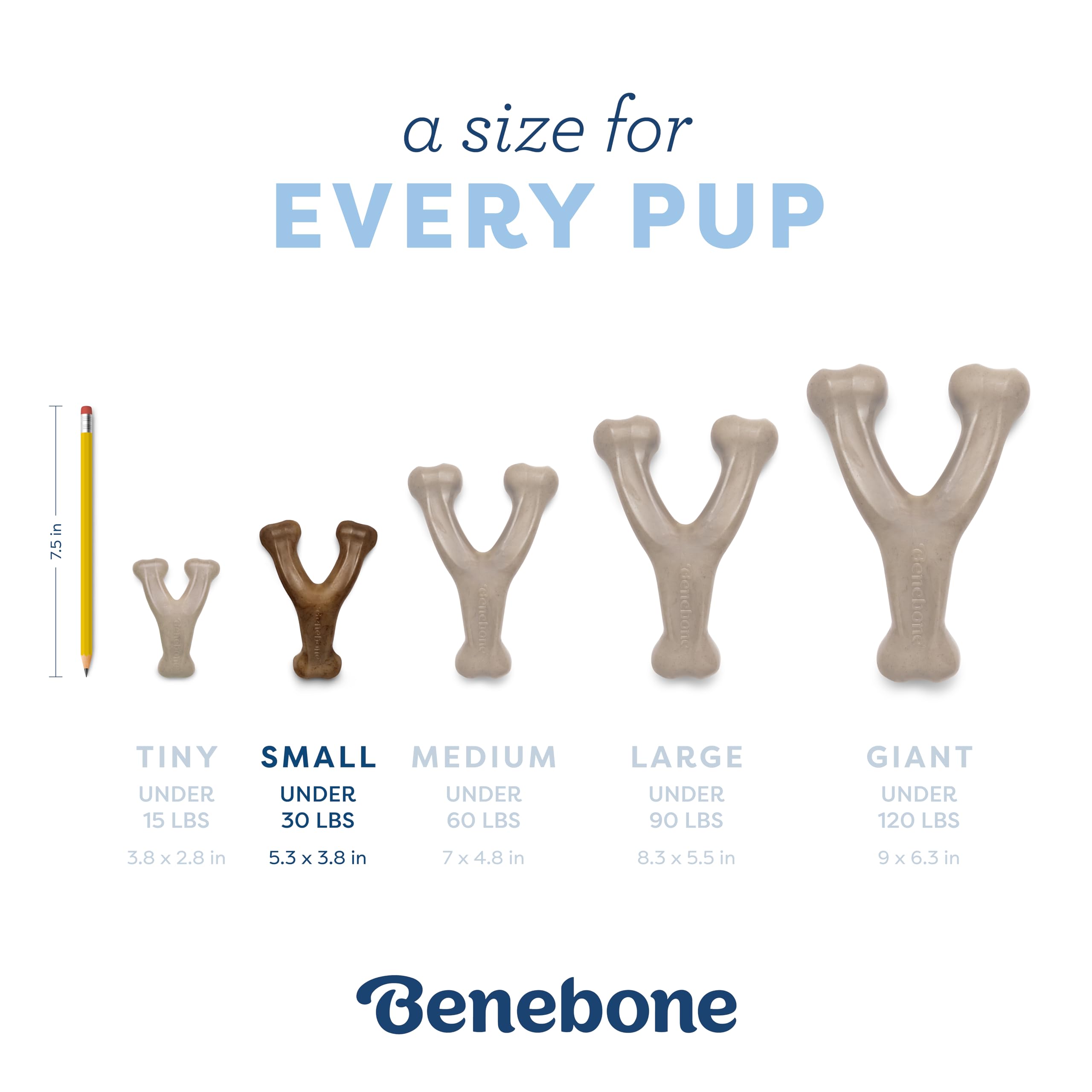 Benebone Puppy Wishbone Dog Chew Toy, Made In Usa, Real Bacon Flavor, Small