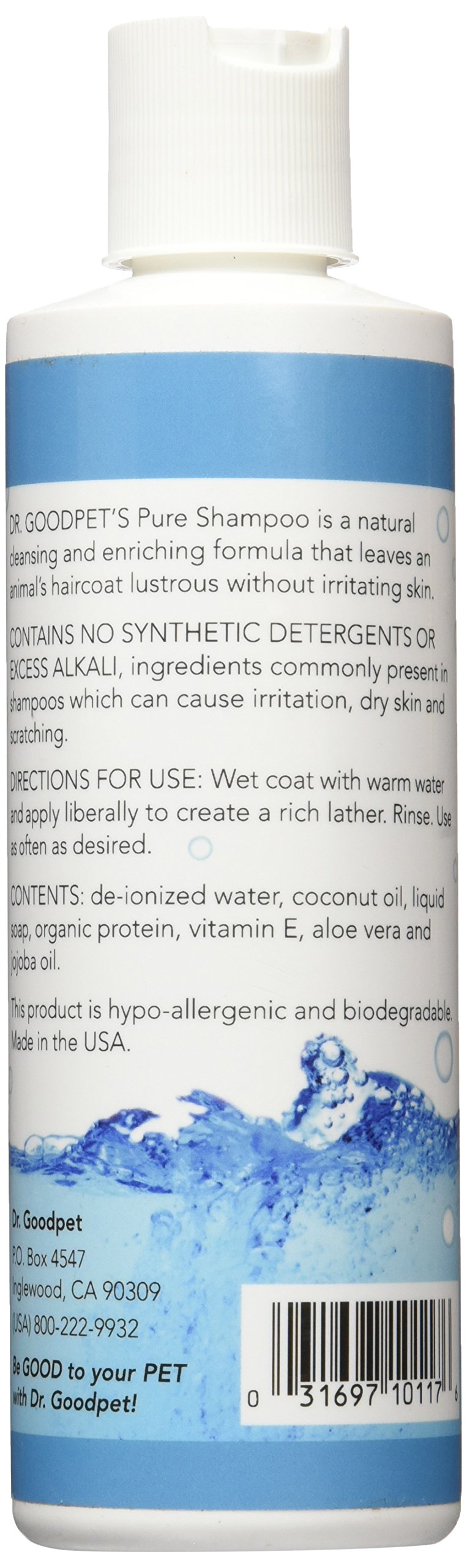 Dr. Goodpet Pure Shampoo - All Natural Hypo-Allergenic Ingredients: Jojoba, Aloe, Coconut And Vitamin E - 8 Oz.