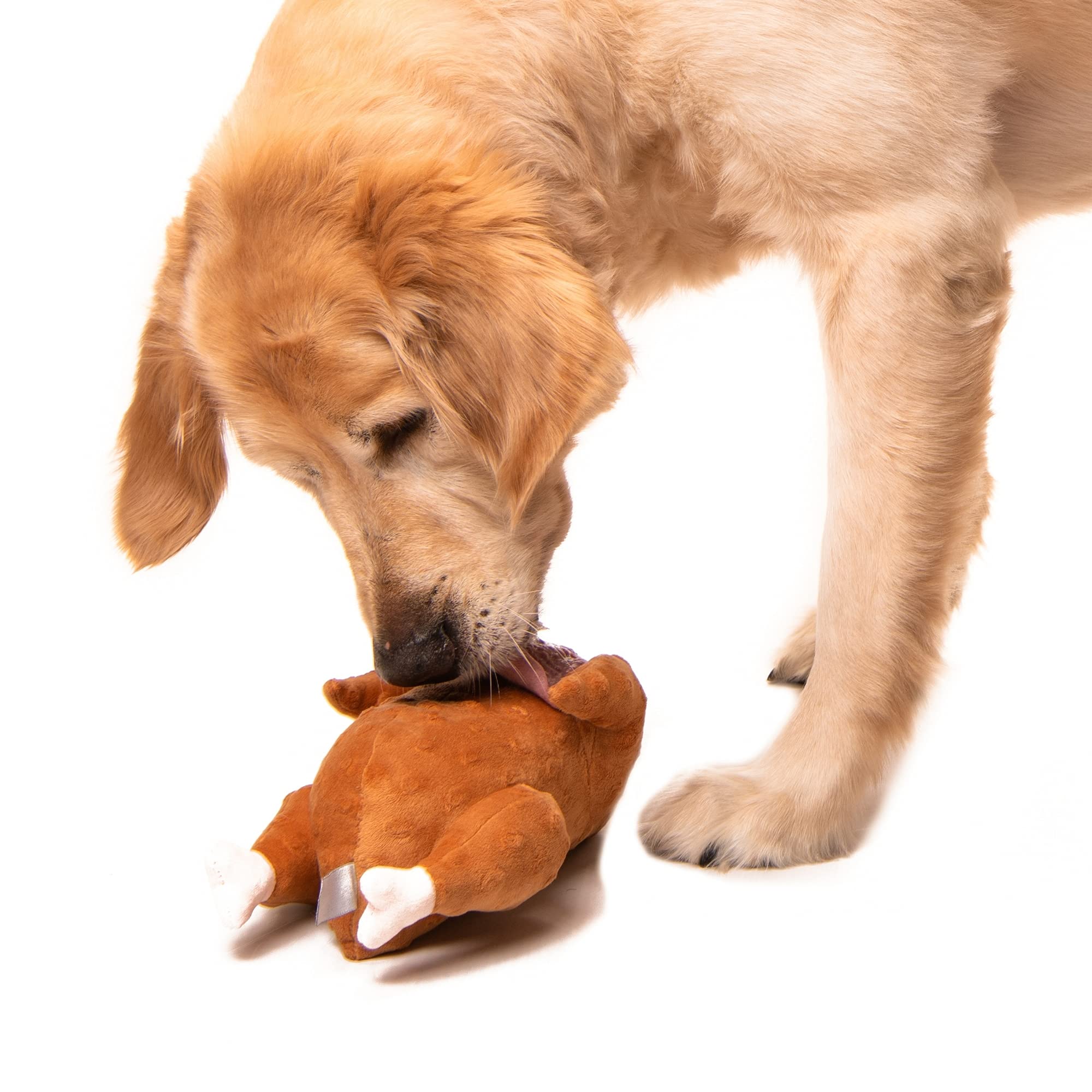 Midlee Plush Roasted Thanksgiving Turkey Dog Toy, Large, Multi Color