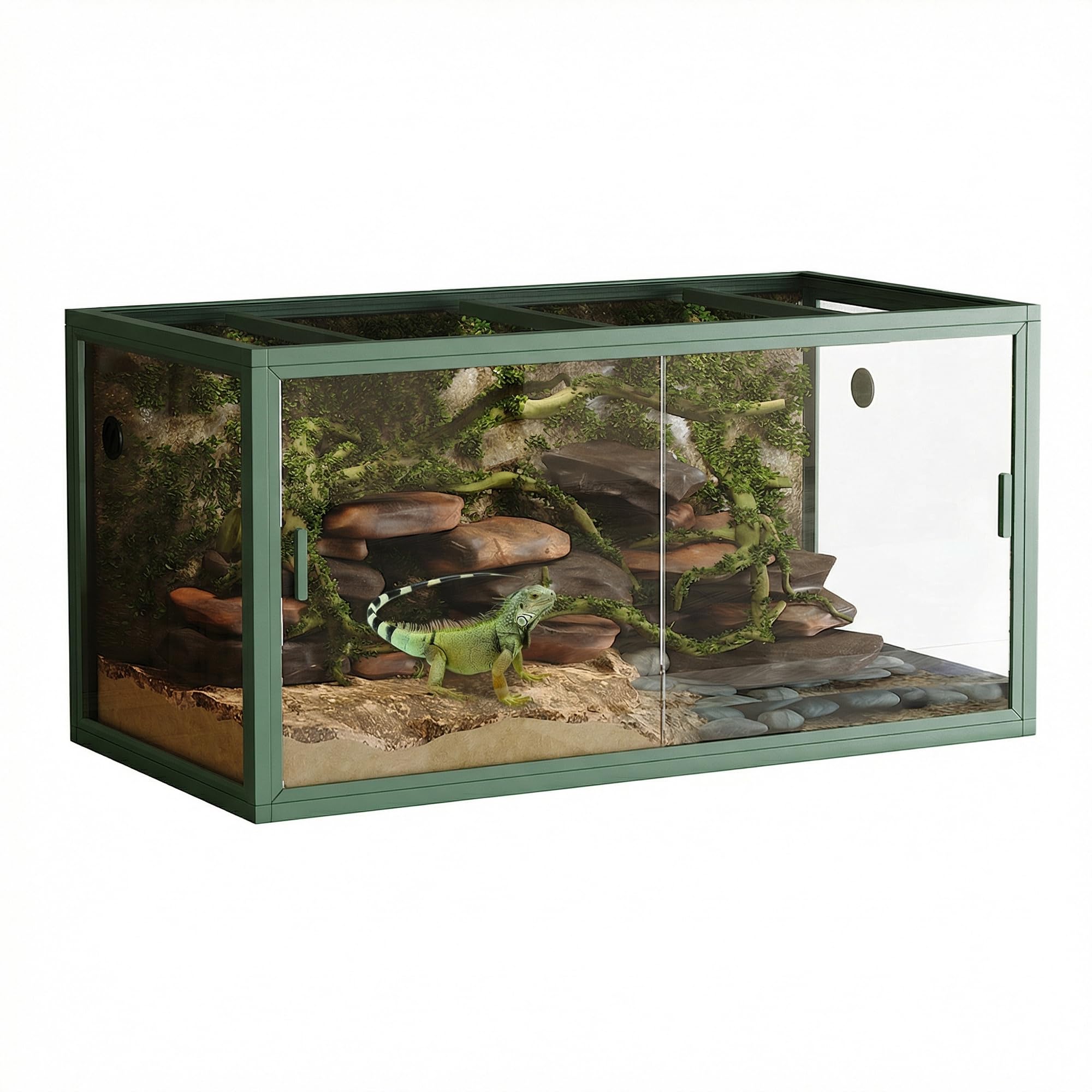 Garvee 120 gal Reptile Terrarium 4x2x2 ft, Bearded Dragon Tank Snake Enclosure with Sliding Glass Doors, Heavy Duty Screen Venti
