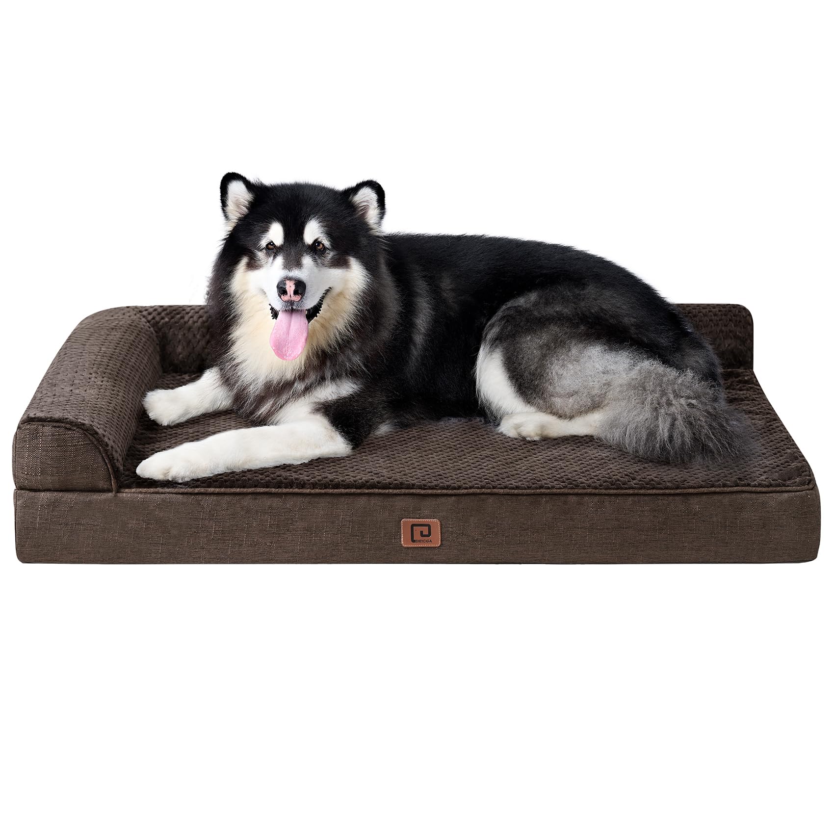 Eheyciga Memory Foam Orthopedic Xxl Dog Bed, Washable Dog Bed With Waterproof Lining Removable Cover, Extra Large Giant Dog Bed Sofa With Nonskid Bottom Pet Couch Bed, 48X36 Inches, Brown