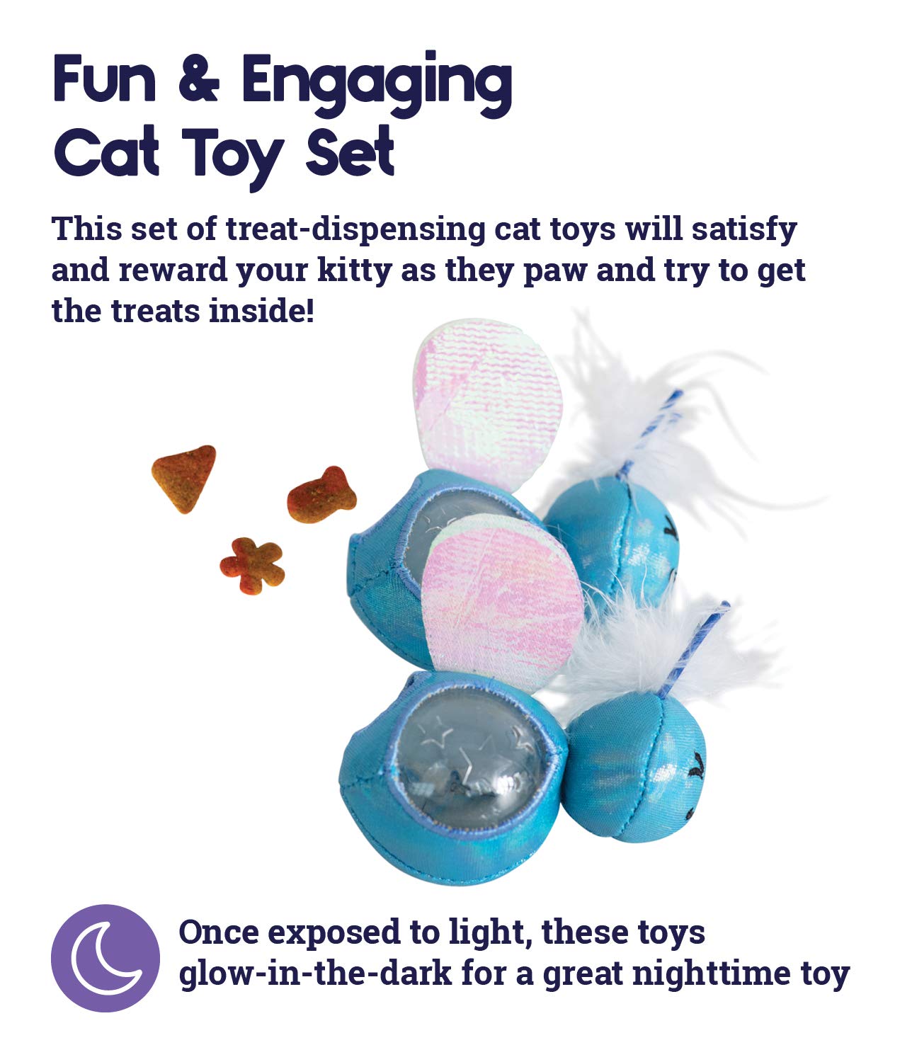 Petstages Firefly Treat Stuffer Cat Toy - Glow-in-the-Dark 2 Pack Treat Dispenser, Model 70380