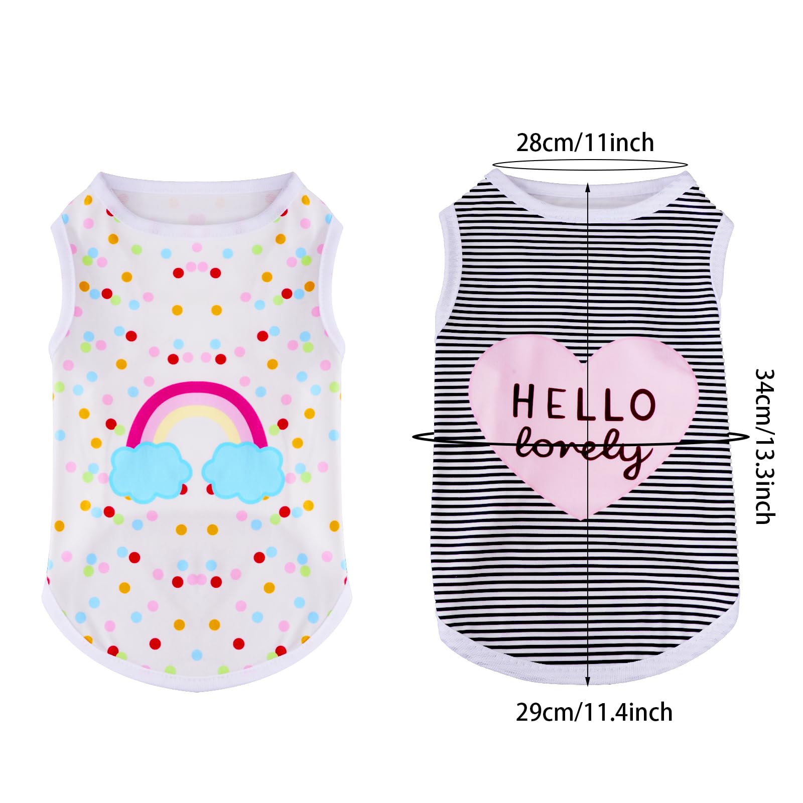 Choyaxo 4Pcs Dog Shirts Sleeveless Printed Pet Vest For Chiuahaha Small Dogs Kitten Spring Summer