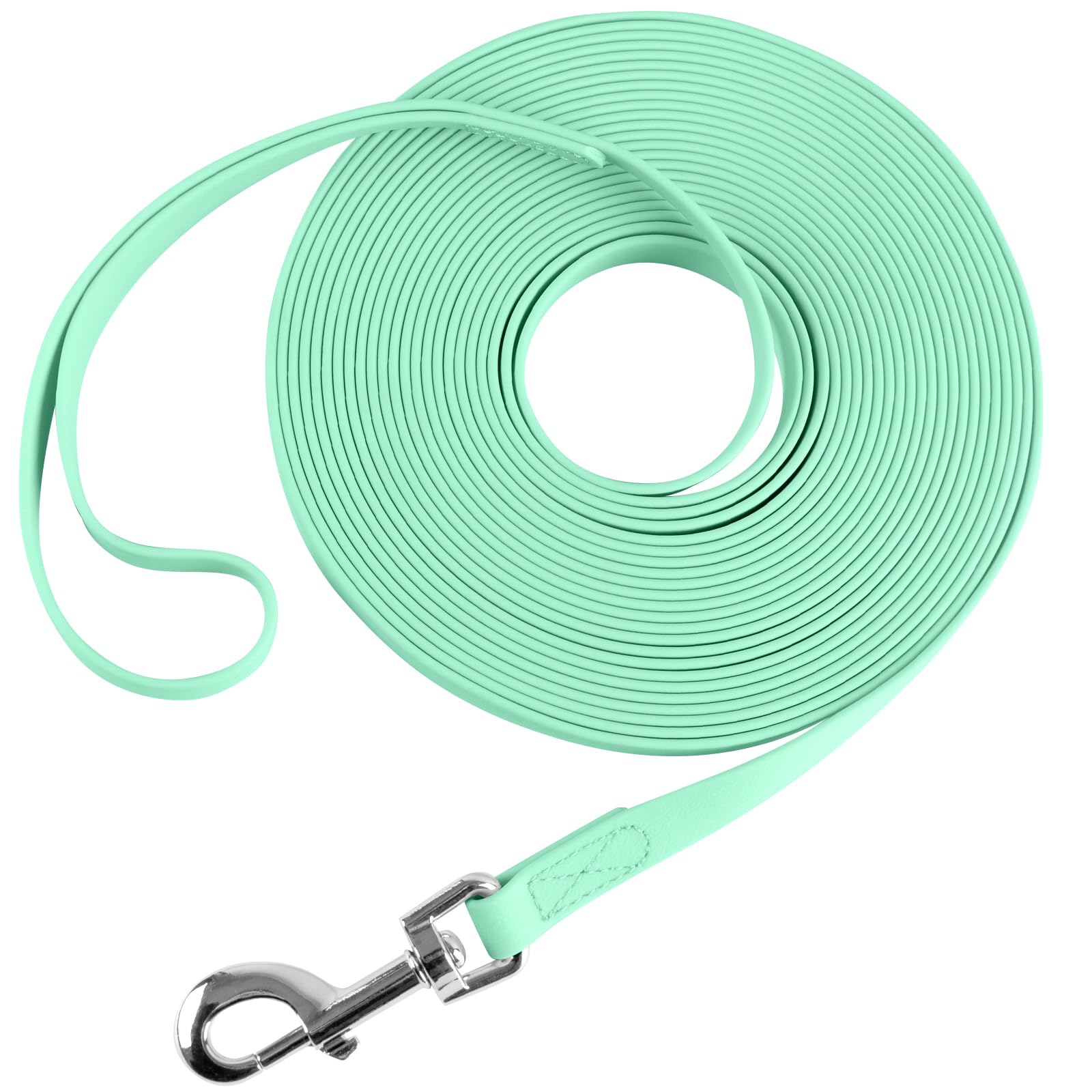Waterproof Long Leash Durable Dog Recall Training Lead Great for Outdoor Hiking, Training, Yard, Beach and Swimming (Light Green