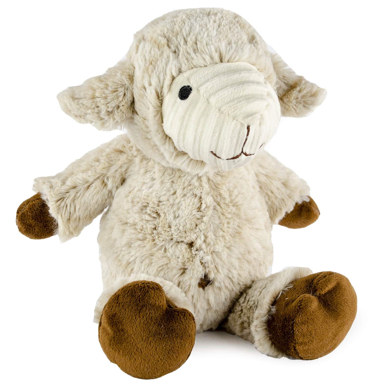 Giftable World 9 Inch Plush Pet Toy Two Tone Cuddly Sheep with Corduroy Trim Face and Squeaker