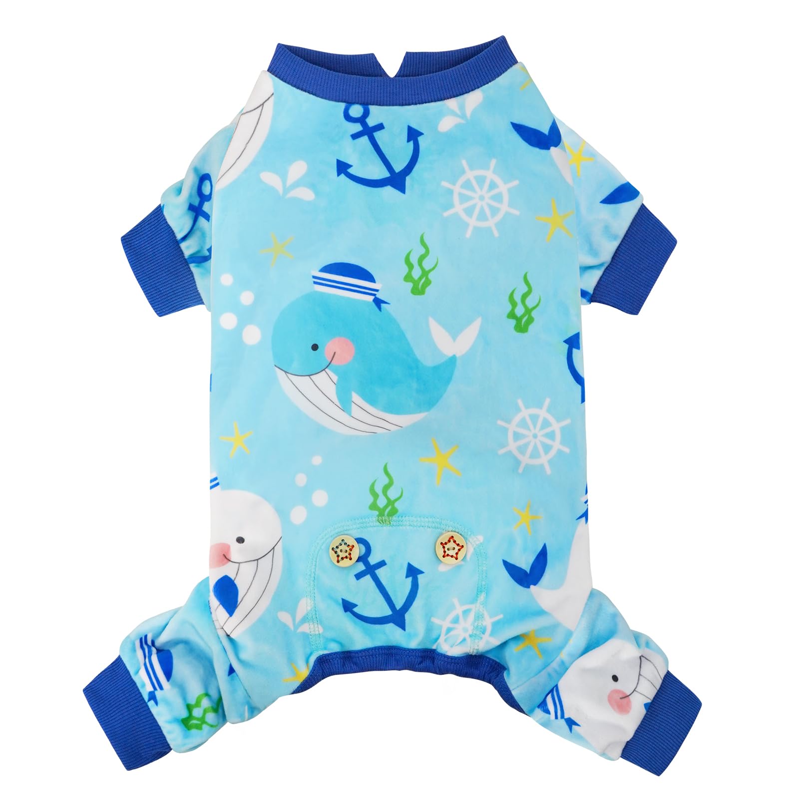 Kyeese Dog Pajamas Whale Cat Clothes Stretchy Dog Surgery Recovery Suit Dog Body Suits After Surgery Dog Onesie Dog Coat Dog Pajamas For Small Dogs Dog Costume Dog Clothes Small Dog Pajamas