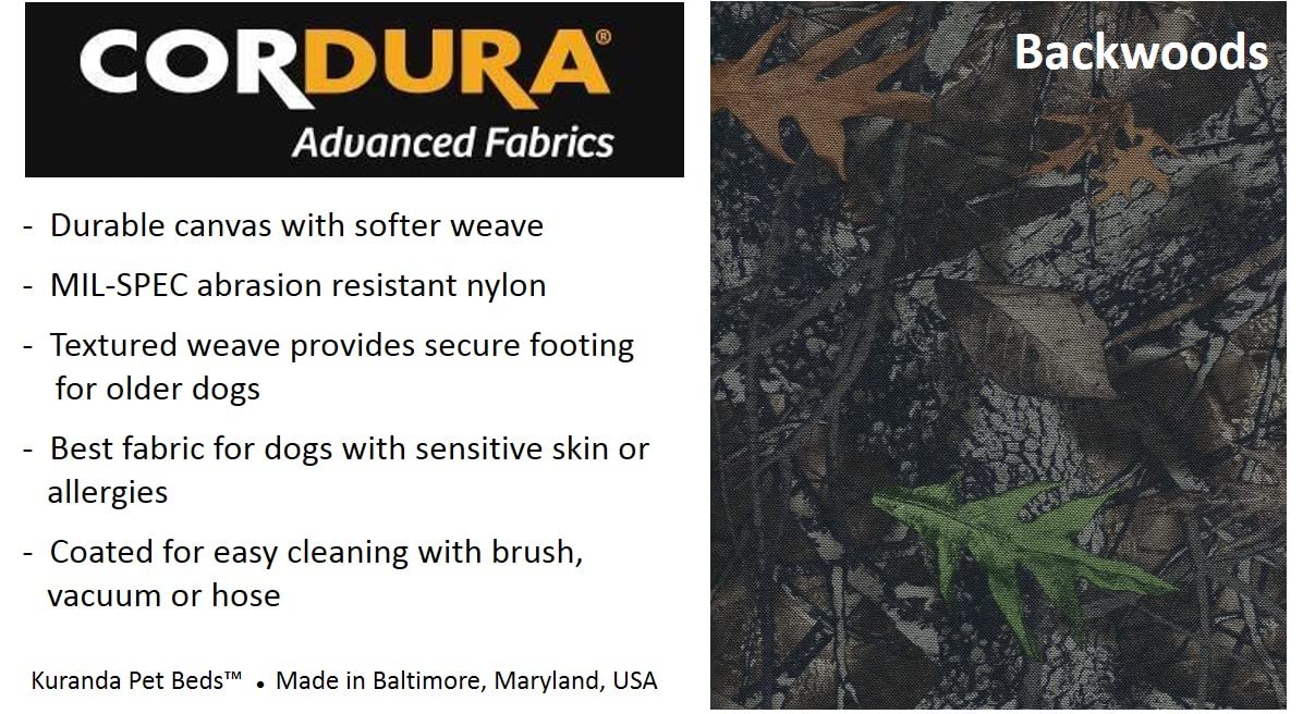 Kuranda Cordura Pad - Large 40" x 25" - Backwoods - Durable Nylon Dog Bed