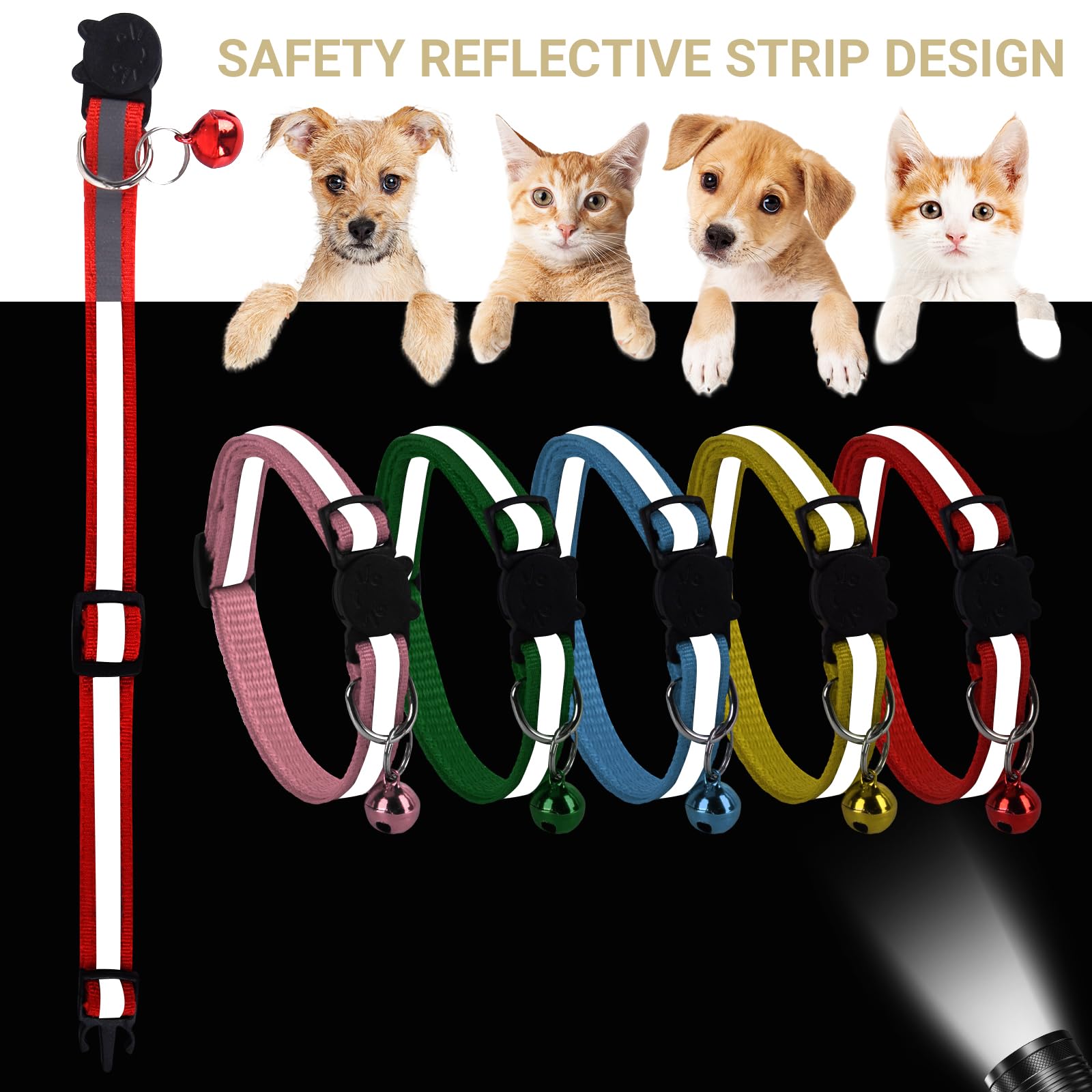 Xxs Dog Collar Teacup Dog Collar, Reflective Collar, Mini Reflective Collar, Teacup Dog Collar For Small Dogs Cats, Green, 3/8 I