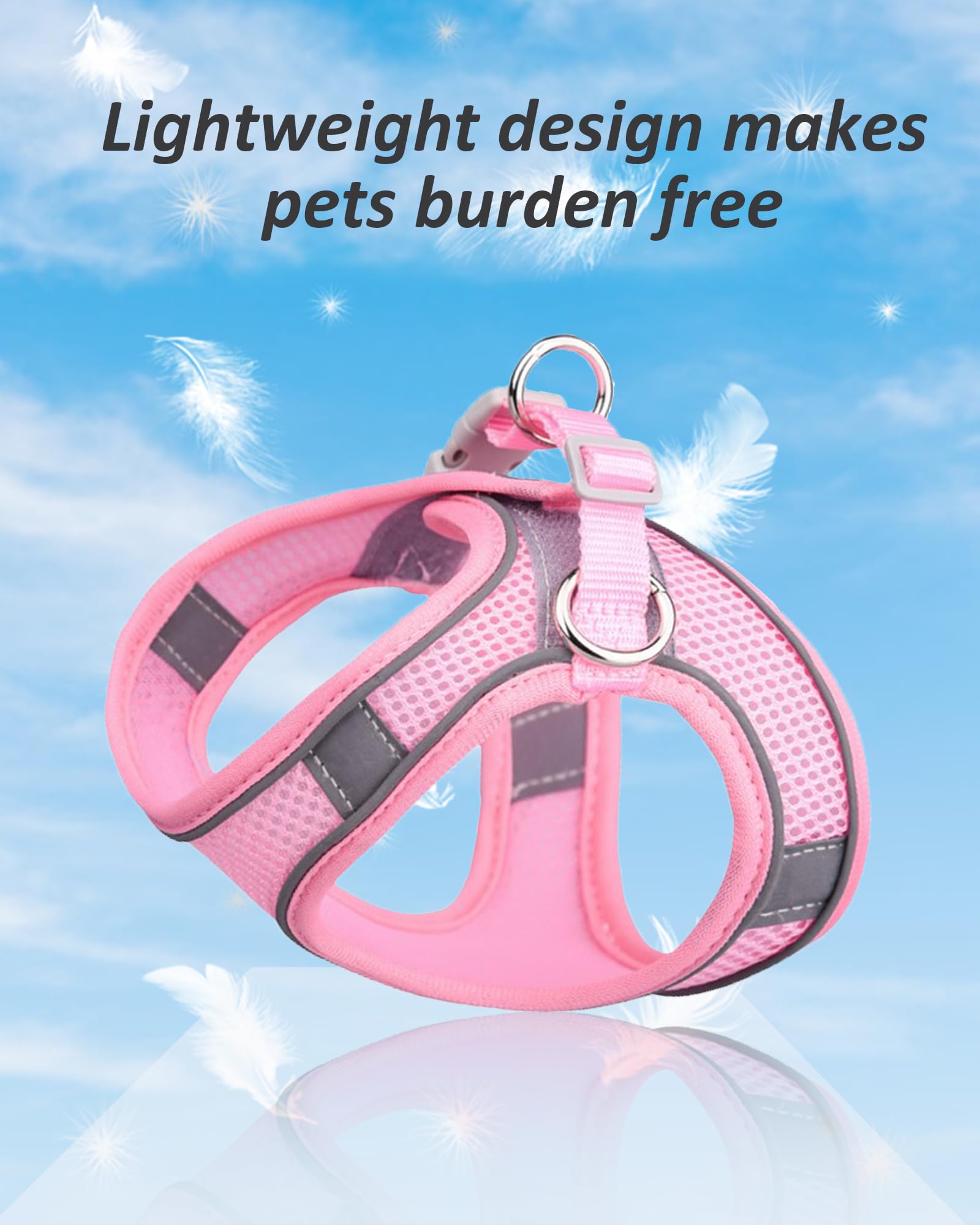 Solmoony No Pull Dog Harness - Step In Mesh Harness For Small Dogs, Bule, Xxs