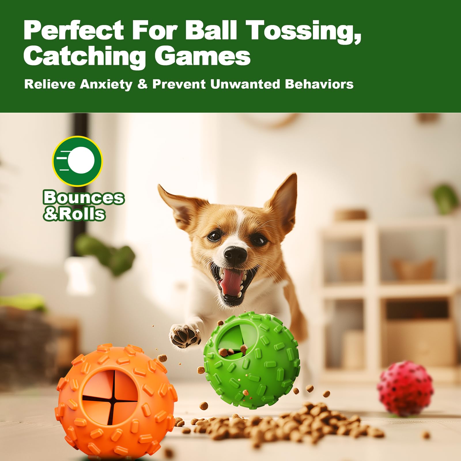 Zhierde Treat Dispensing Dog Toys - Interactive Cognitive Dog Treat Toy,Puzzle Ball For Puppies & Small Dogs,Promotes Slow Eatin