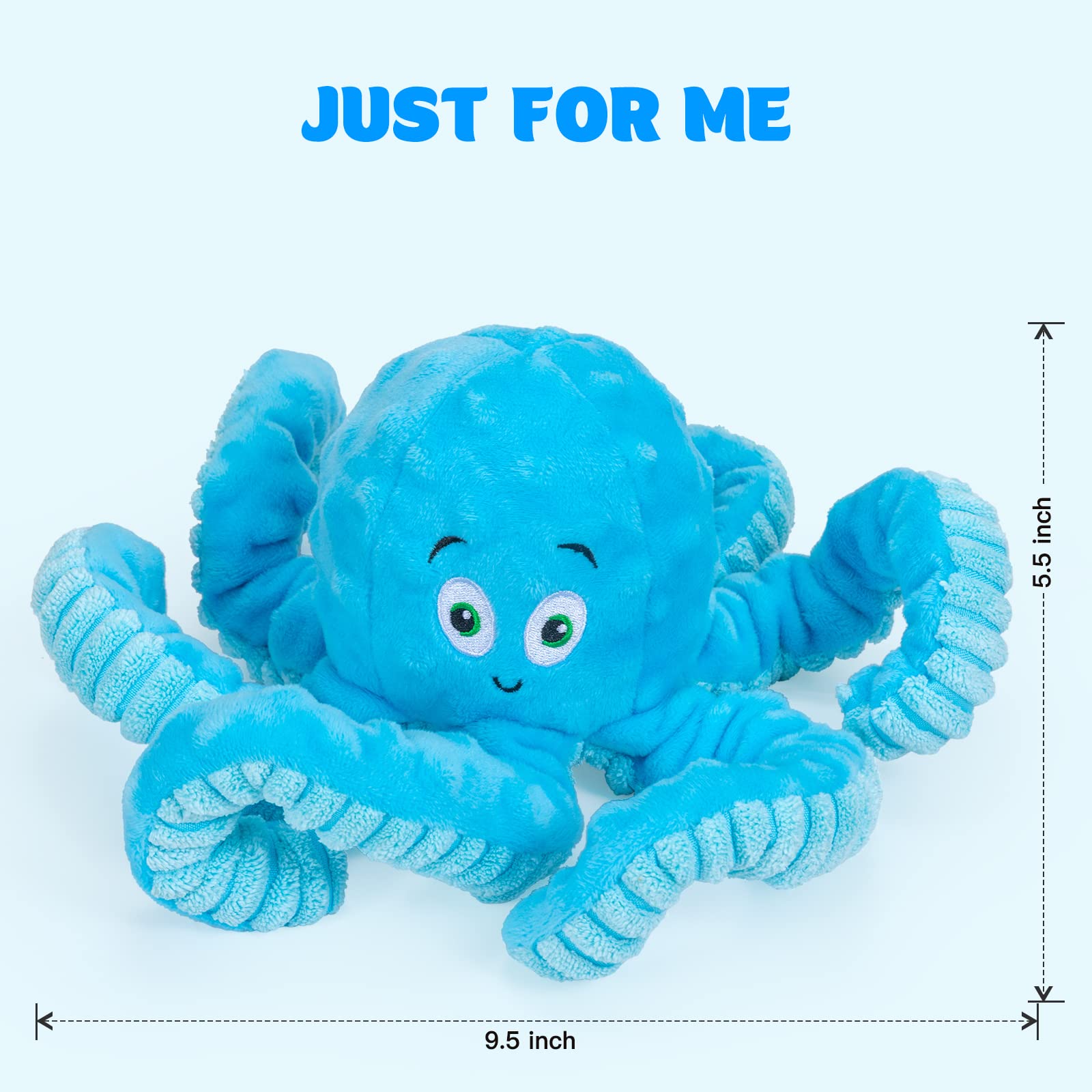 Pubialo Squeaky Dog Toys Octopus-Tug Of War Dog Plush Toy For Large Breed Interactive Dog Chew Toys For Puppies Small And Large Dogs Training And Reduce Boredom (Blue, Octopus)