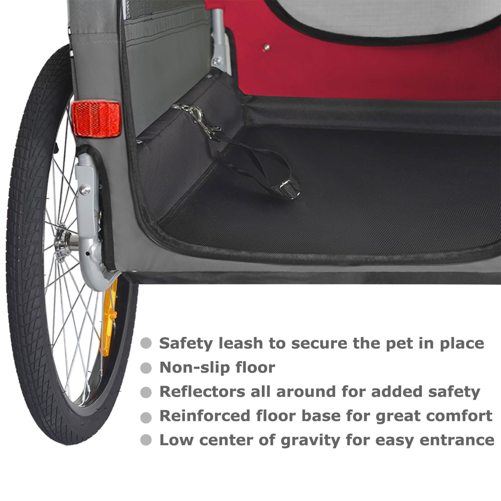 Doggyhut?Premium Xl Pet Bike Trailer For Large Dog Or Multiple Small Dogs, Up To 100 Lbs,Dog Bicycle Carrier,Low Center Of Gravity,Easy Folding Frame Cart (Red)