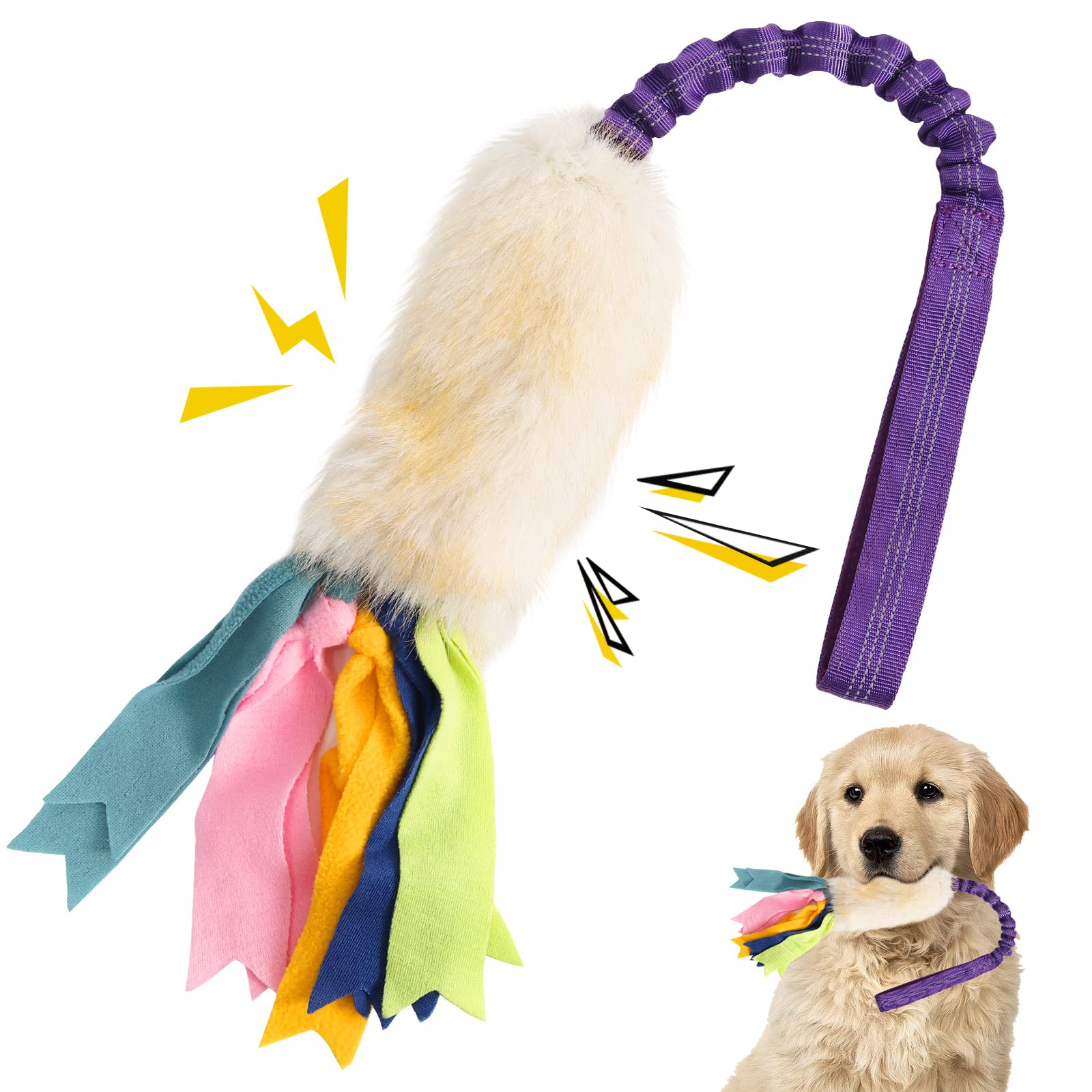 Dog Rope Toys, Nearly Indestructible Dog Rope Toys With Strong Squeak- Ideal Tug Of War Interactive Dog Training Toy, Dental Cleaning Chew Toys, Dog Tug Toy For Boredom Suitable For Dogs Of All Ages