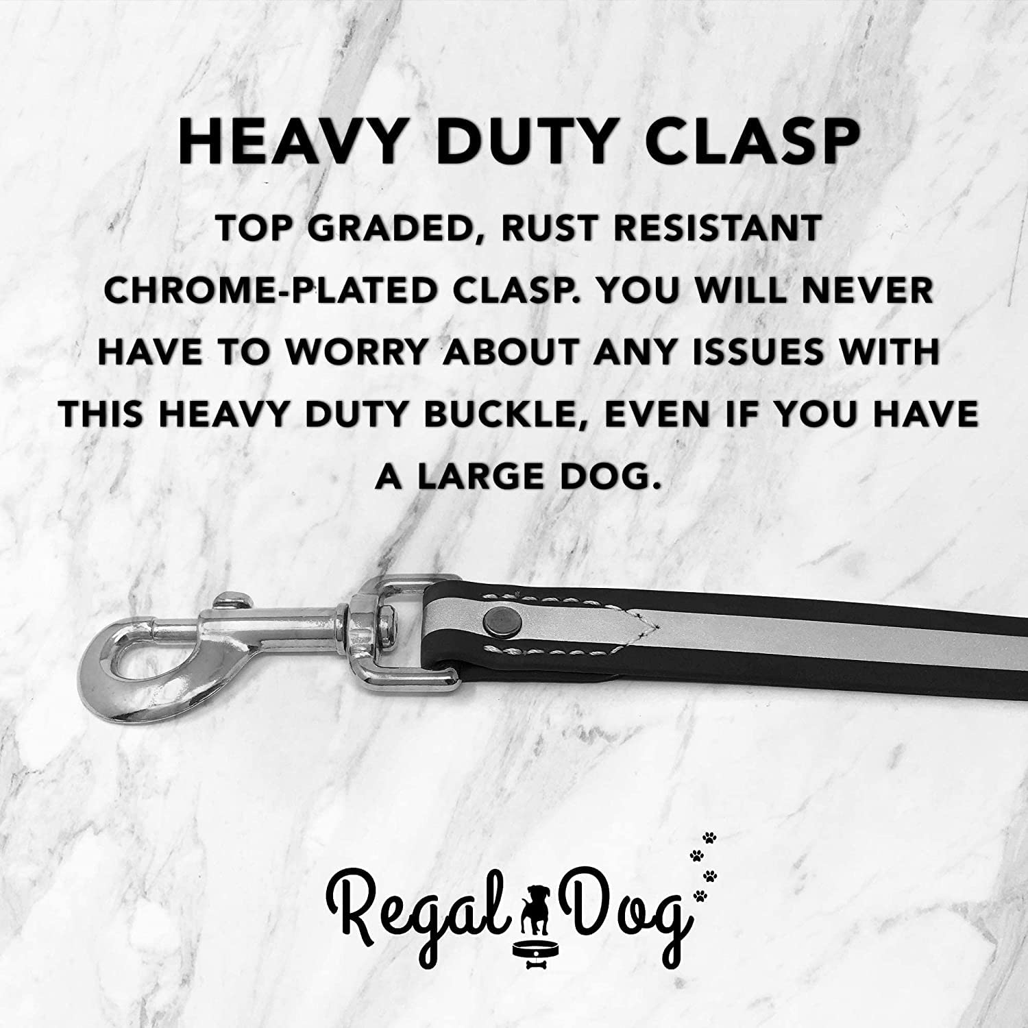 Regal Dog Products Small Black Reflective Dog Collar And Leash Set - Waterproof Biothane Dog Collar With Heavy Duty Double Buckl