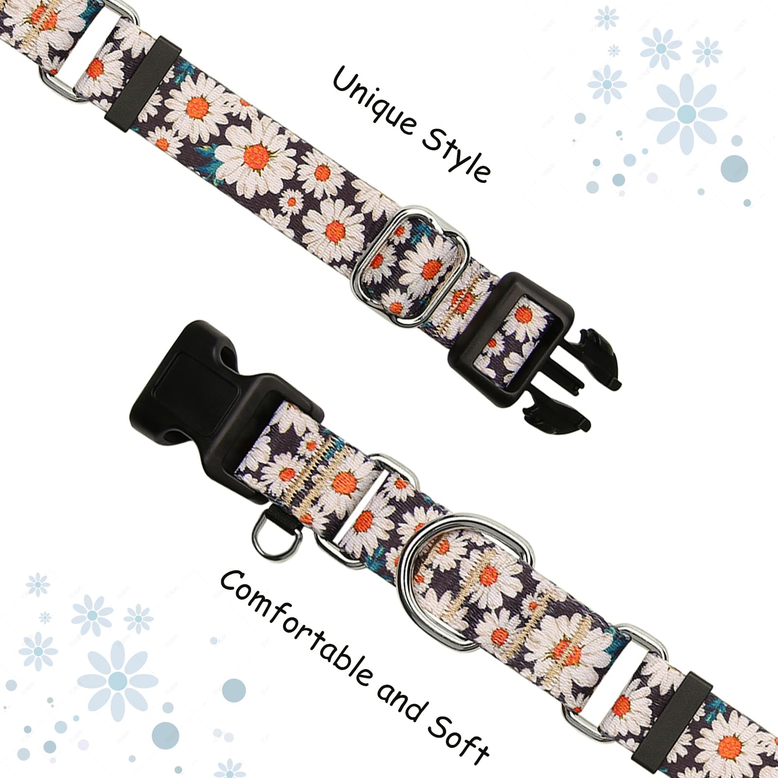 Fidohug Martingale Collar For Dogs Flower Dog Collar With Quick Release Buckle Adjustable Nylon Soft Dog Collars For Xsmall Dogs
