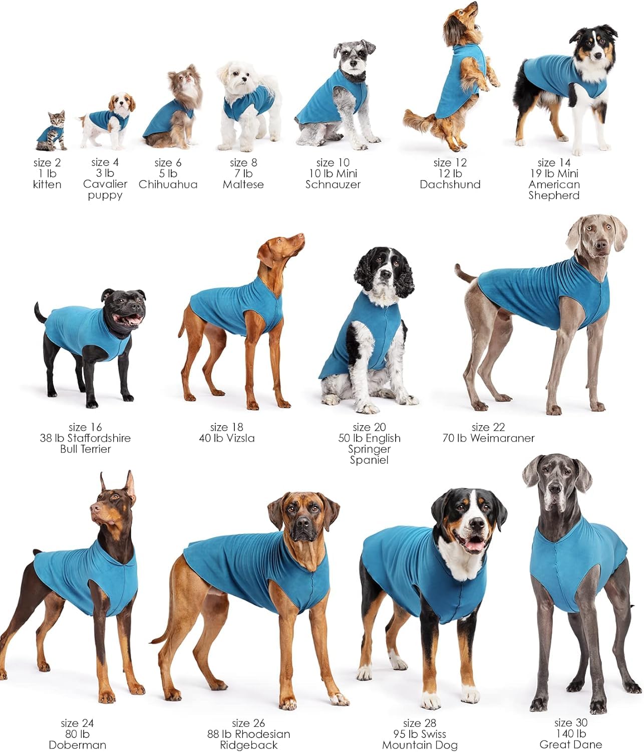 Gold Paw Stretch Fleece Dog Coat, Stretchy Pet Sweater, Machine Washable Pullover For Winter And Fall, Blue Plaid, 14