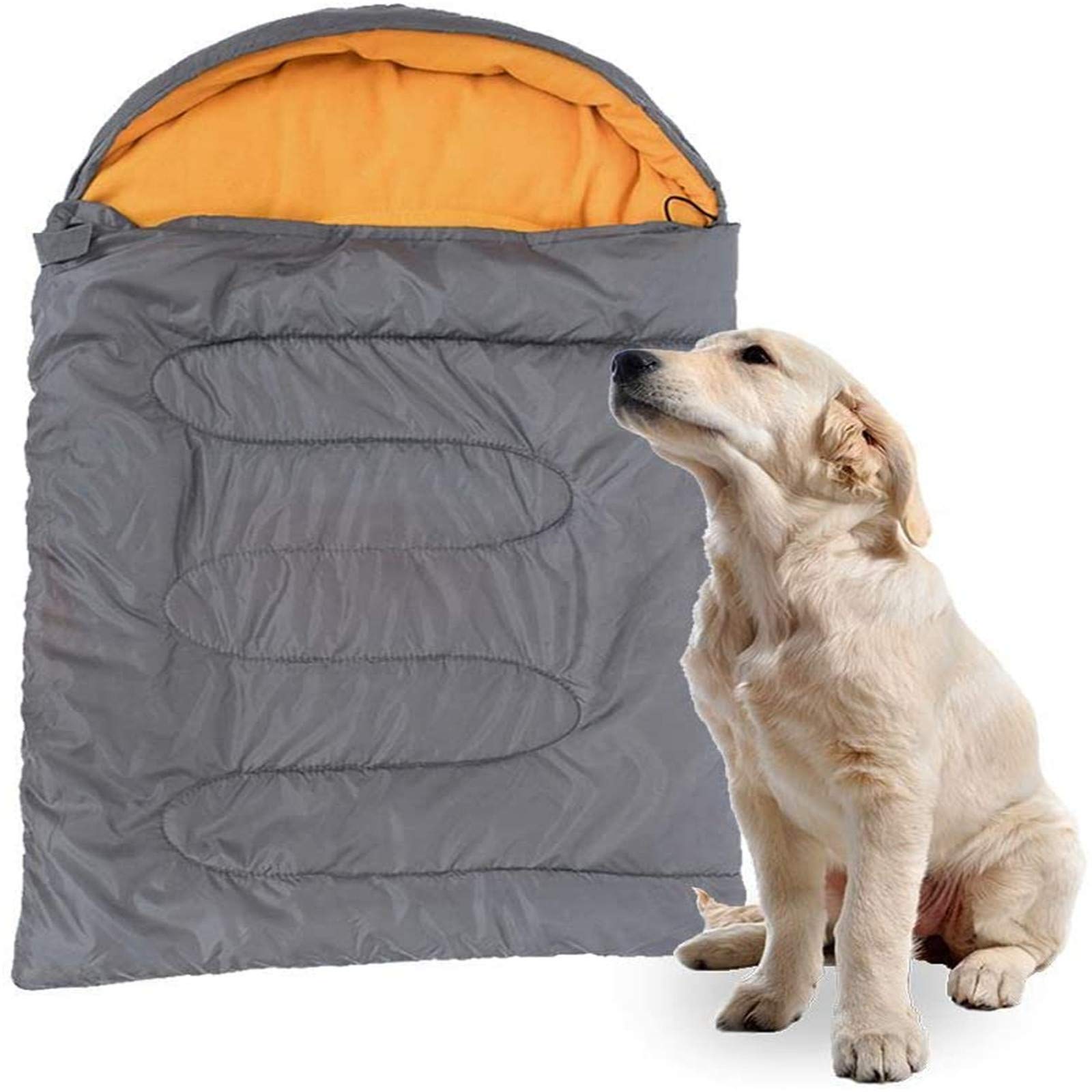 Dog Sleeping Bag Waterproof Warm Packable Dog Bed Mat With Storage Bag For Indoor Outdoor Travel Camping Hiking Backpacking(Grey