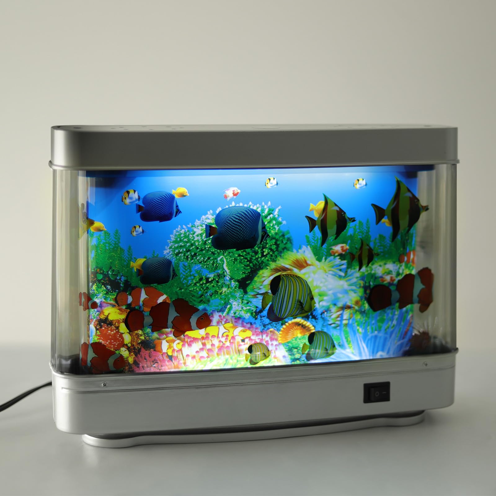 PTAHON Artificial Tropical Fish Decorative Moving Aquarium Lamp - Virtual Ocean Motion. Kids Fake Fish Tank, Baby Aquarium Toy -