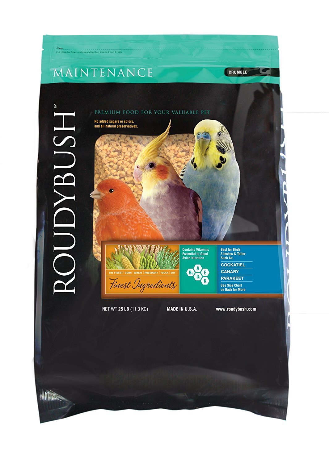 Roudybush Daily Maintenance, Crumbles Bird Food, 25-Pound